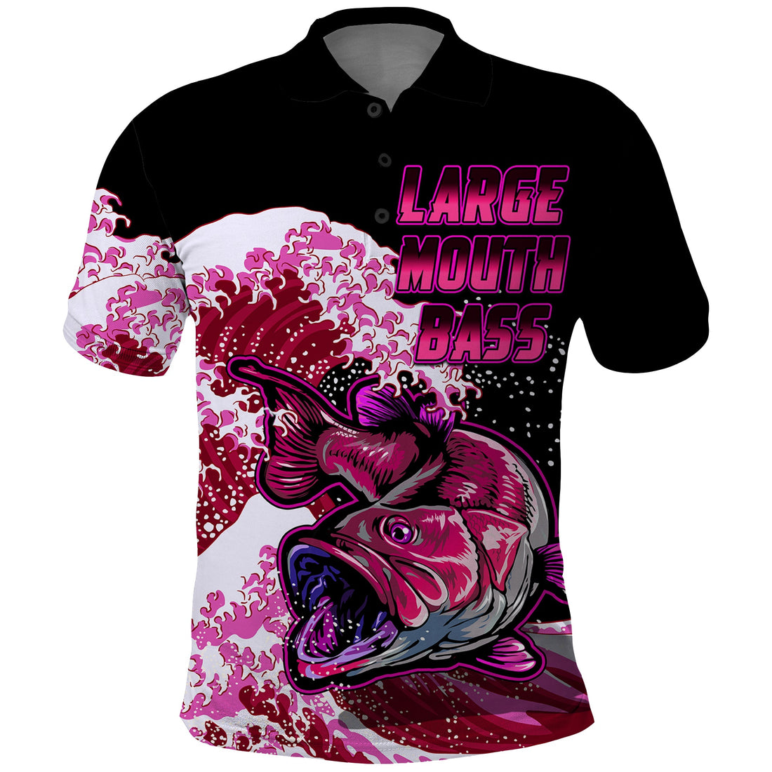 Custom Bass Fishing Pink Polo Shirt LT9