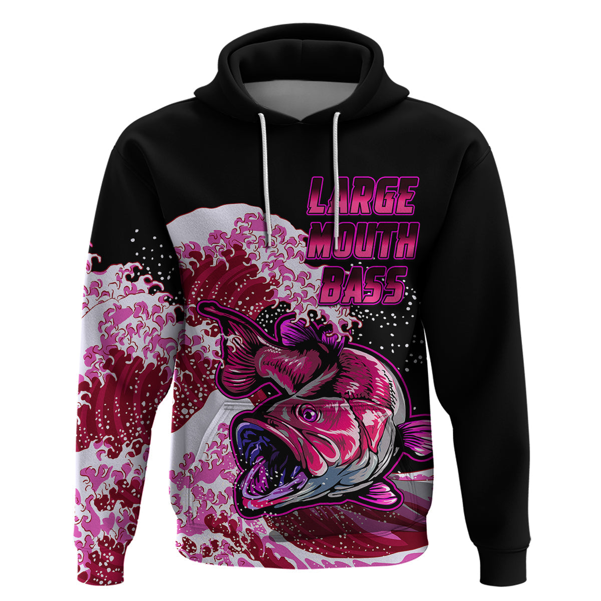 Custom Bass Fishing Hoodie Pink LT9