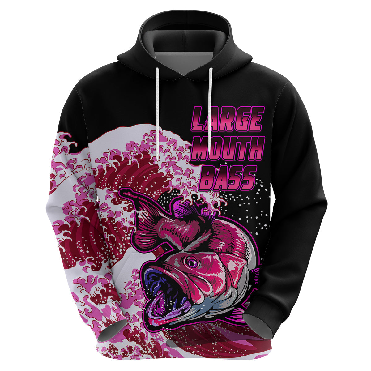 Custom Bass Fishing Hoodie Pink LT9