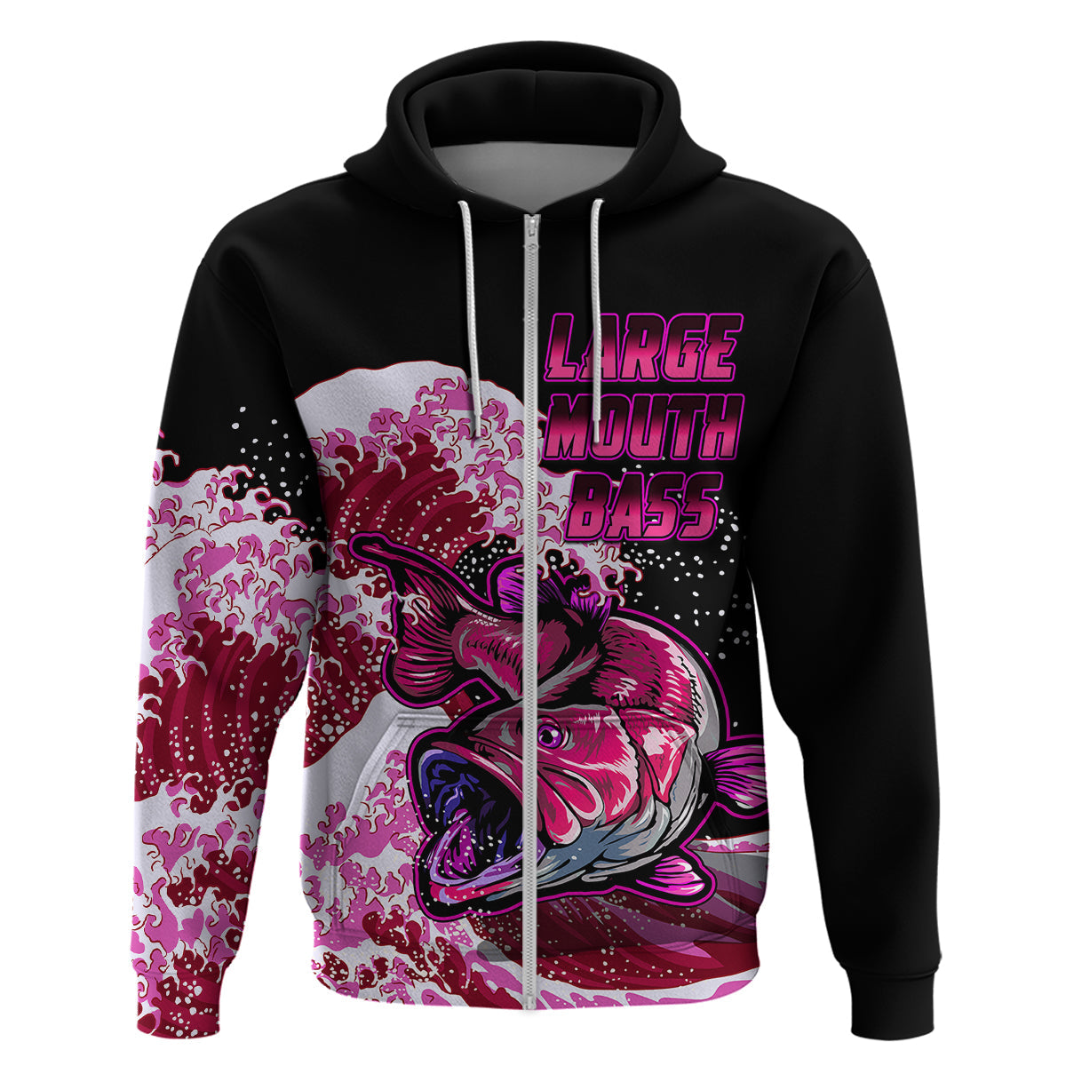 Custom Bass Fishing Hoodie Pink LT9