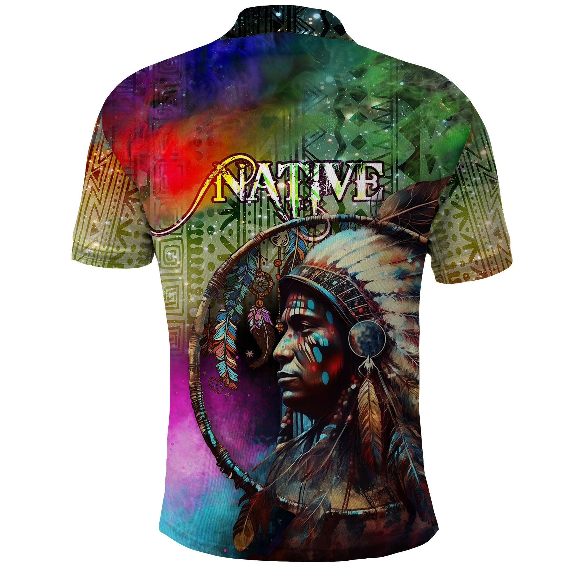 Native American Indian Chief Man Headdress Polo Shirt TS04