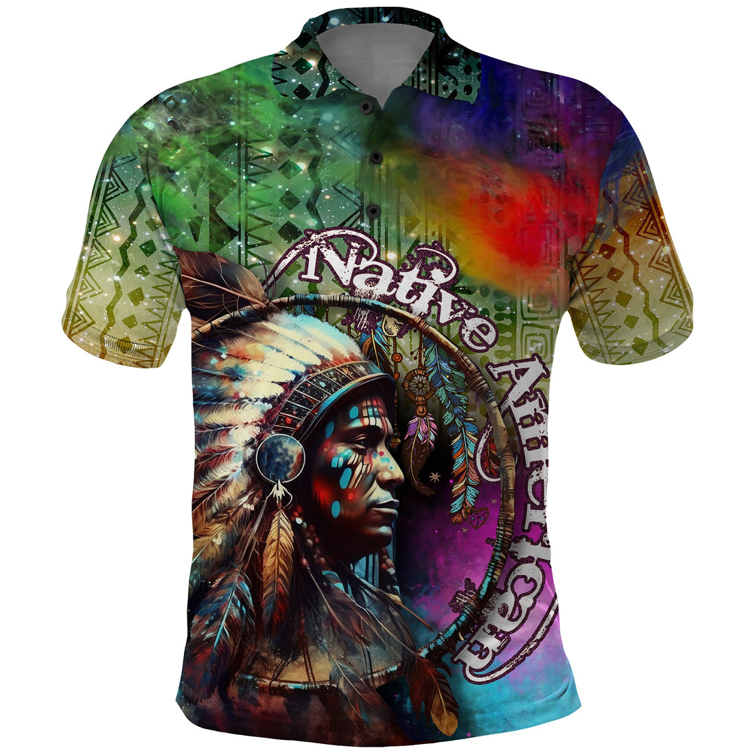 Native American Indian Chief Man Headdress Polo Shirt TS04