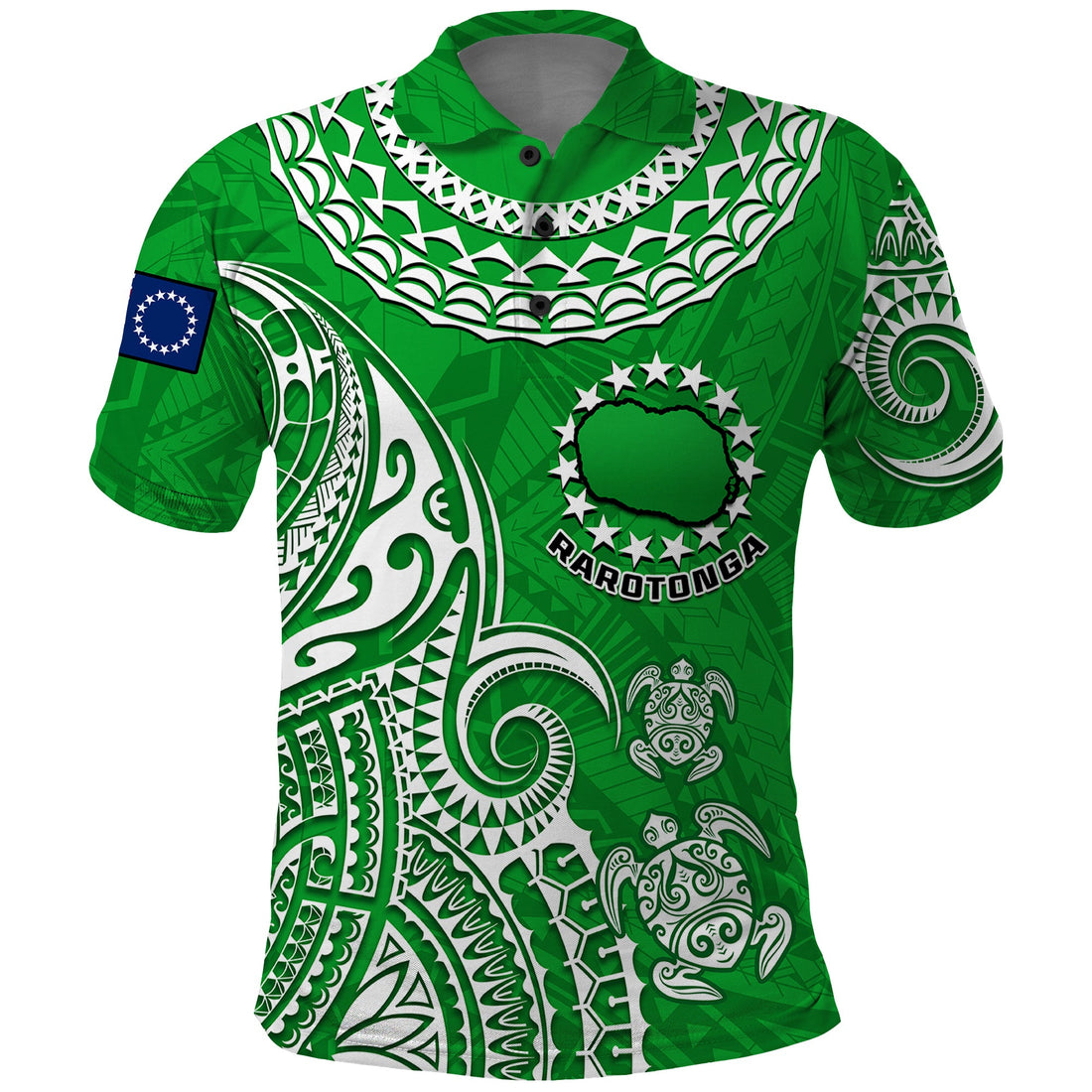 Custom Rarotonga Cook Islands Polynesian Turtle Art Polo Shirt LT14