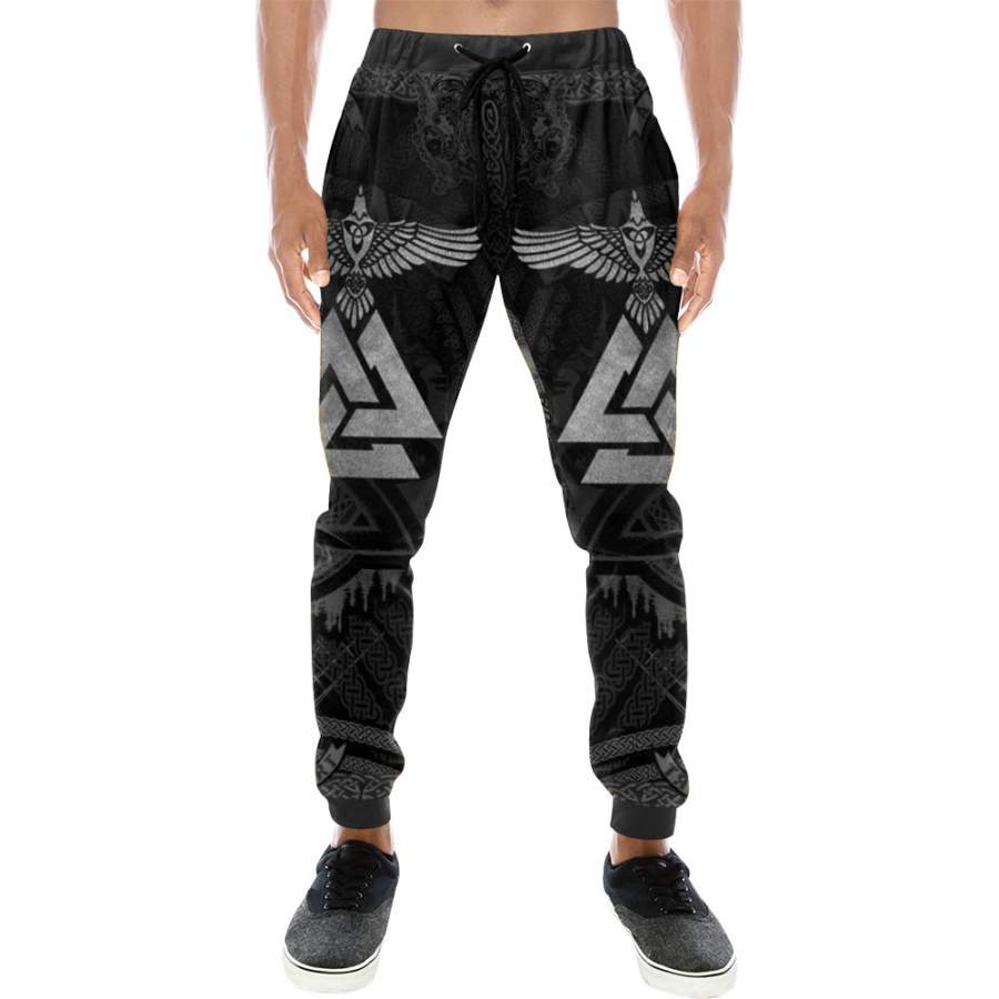 Viking Clothing Huginn Raven, Valknut Tattoo Jogger RLT12