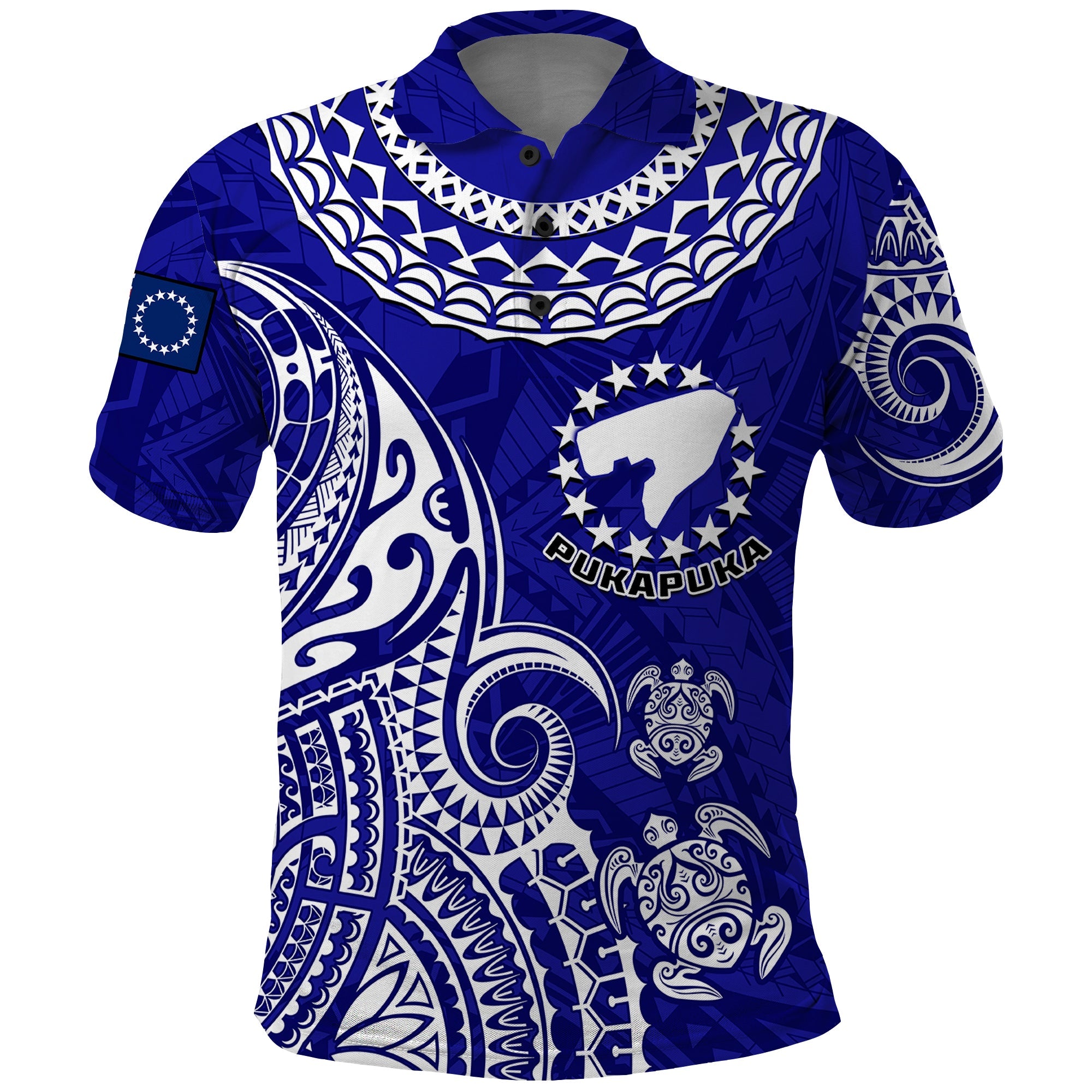 Custom Pukapuka Cook Islands Polynesian Turtle Art Polo Shirt LT14