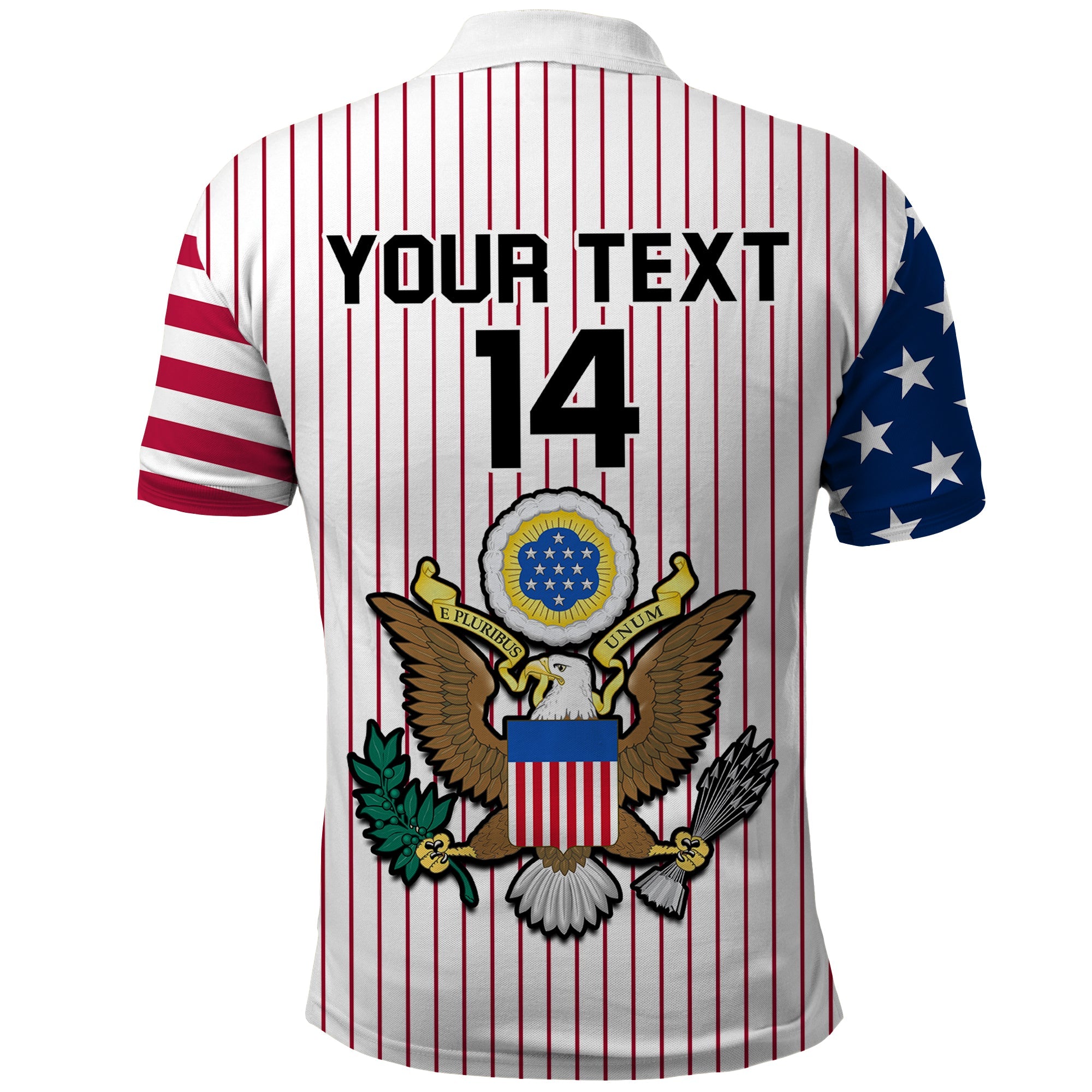 (Custom Text And Number) United States 2023 Baseball USA Polo Shirt Coat Of Arms LT14