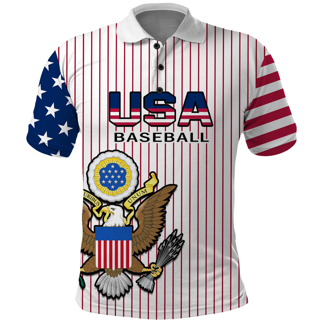 (Custom Text And Number) United States 2023 Baseball USA Polo Shirt Coat Of Arms LT14