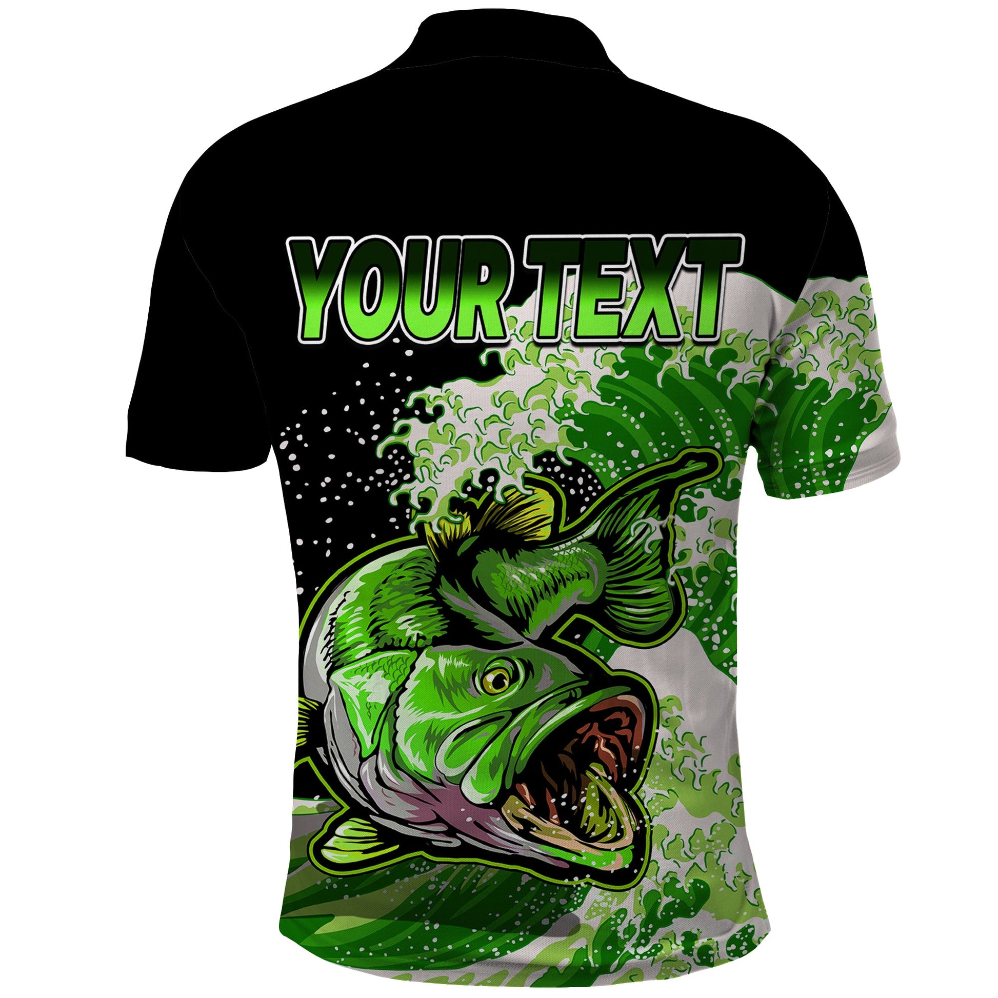 Custom Bass Fishing Green Polo Shirt LT9