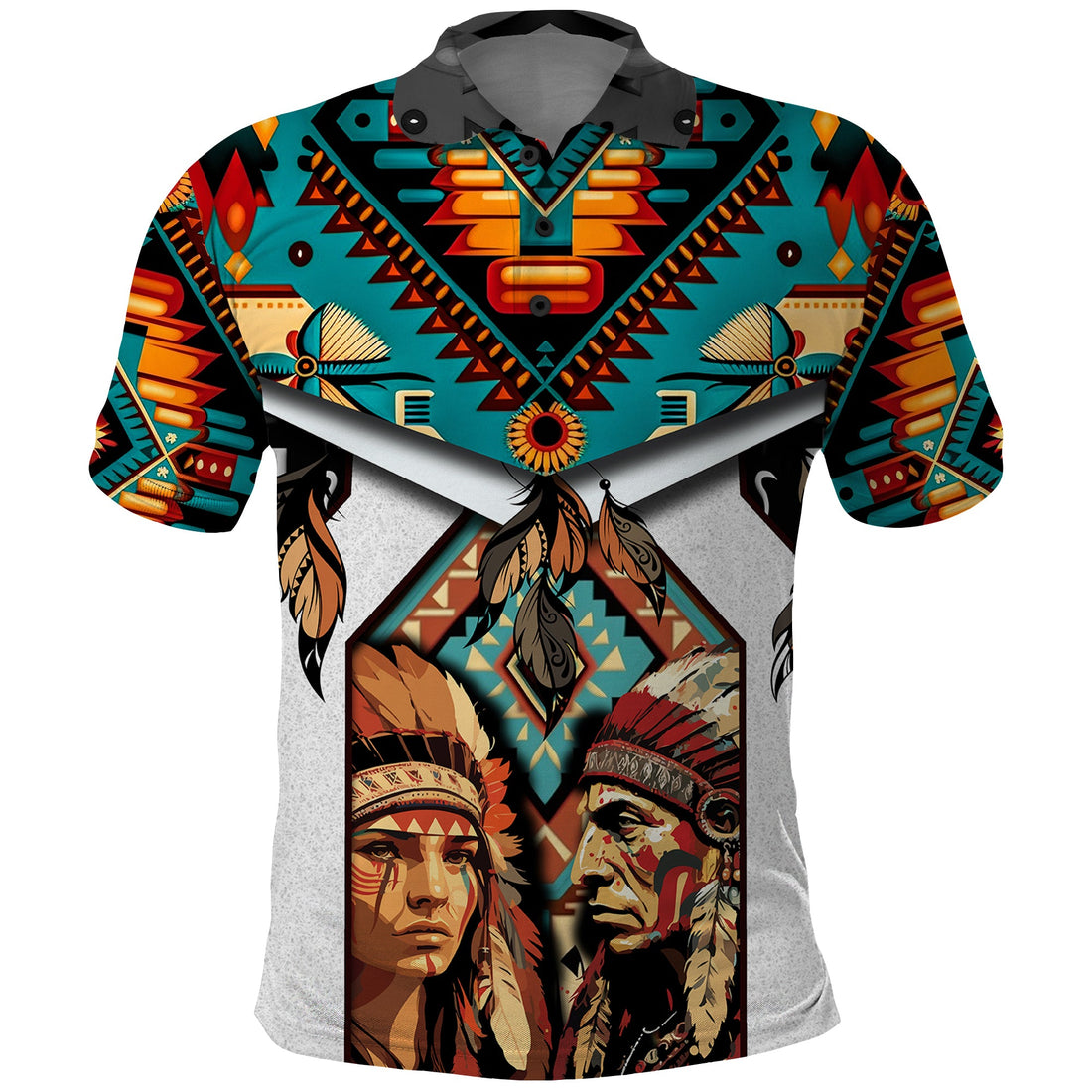 Native American Indian Indigenous Mix African Art Polo Shirt TS04