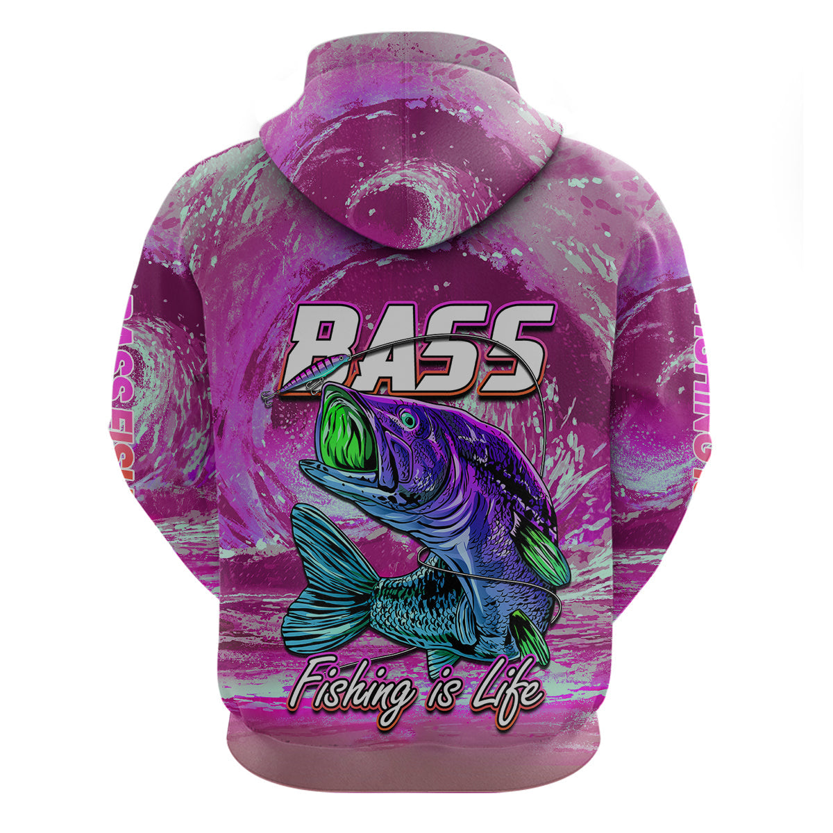 Bass Fishing is Life Hook Sport Largemouth Pink Hoodie LT9