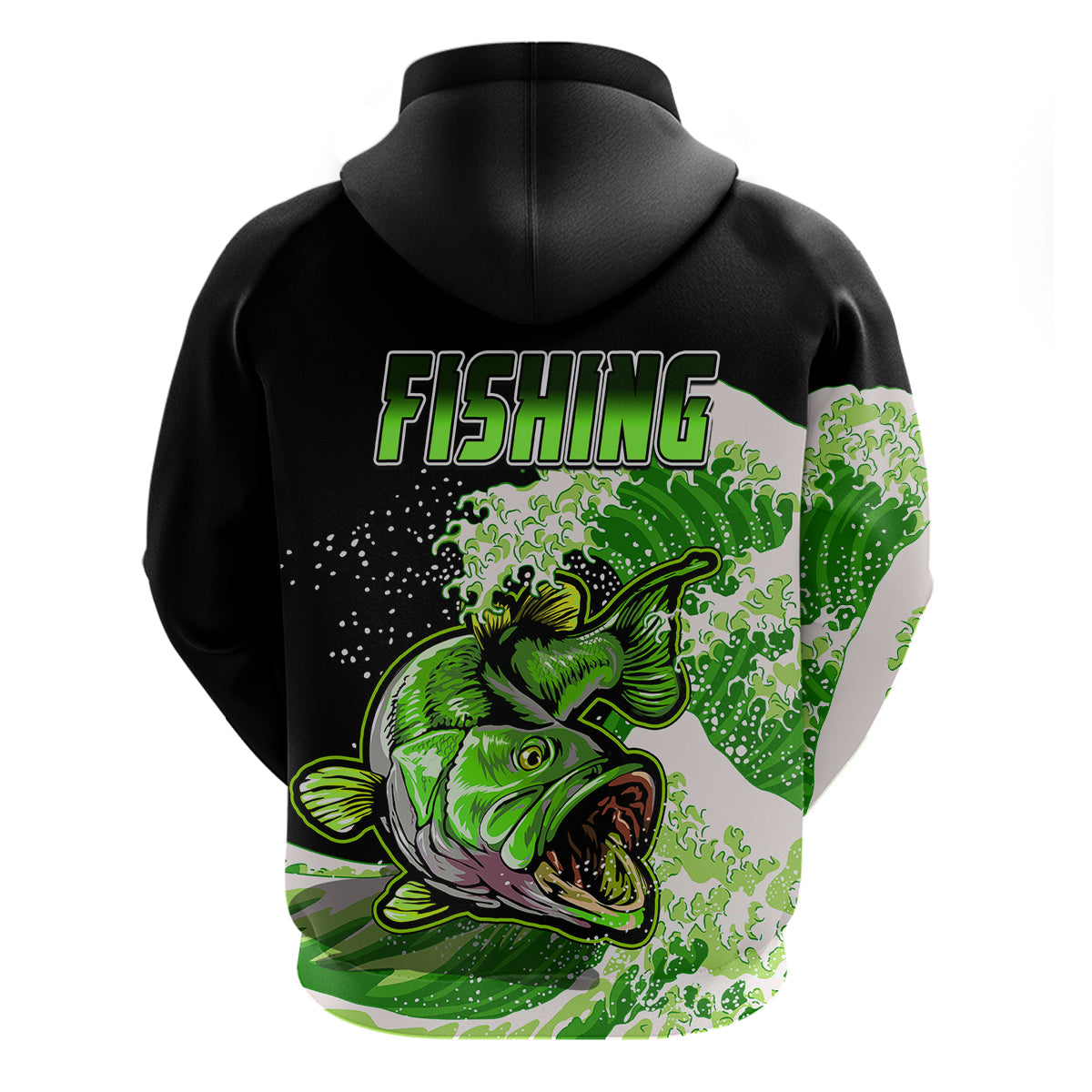 Largemouth Bass Fishing Green Hoodie LT9