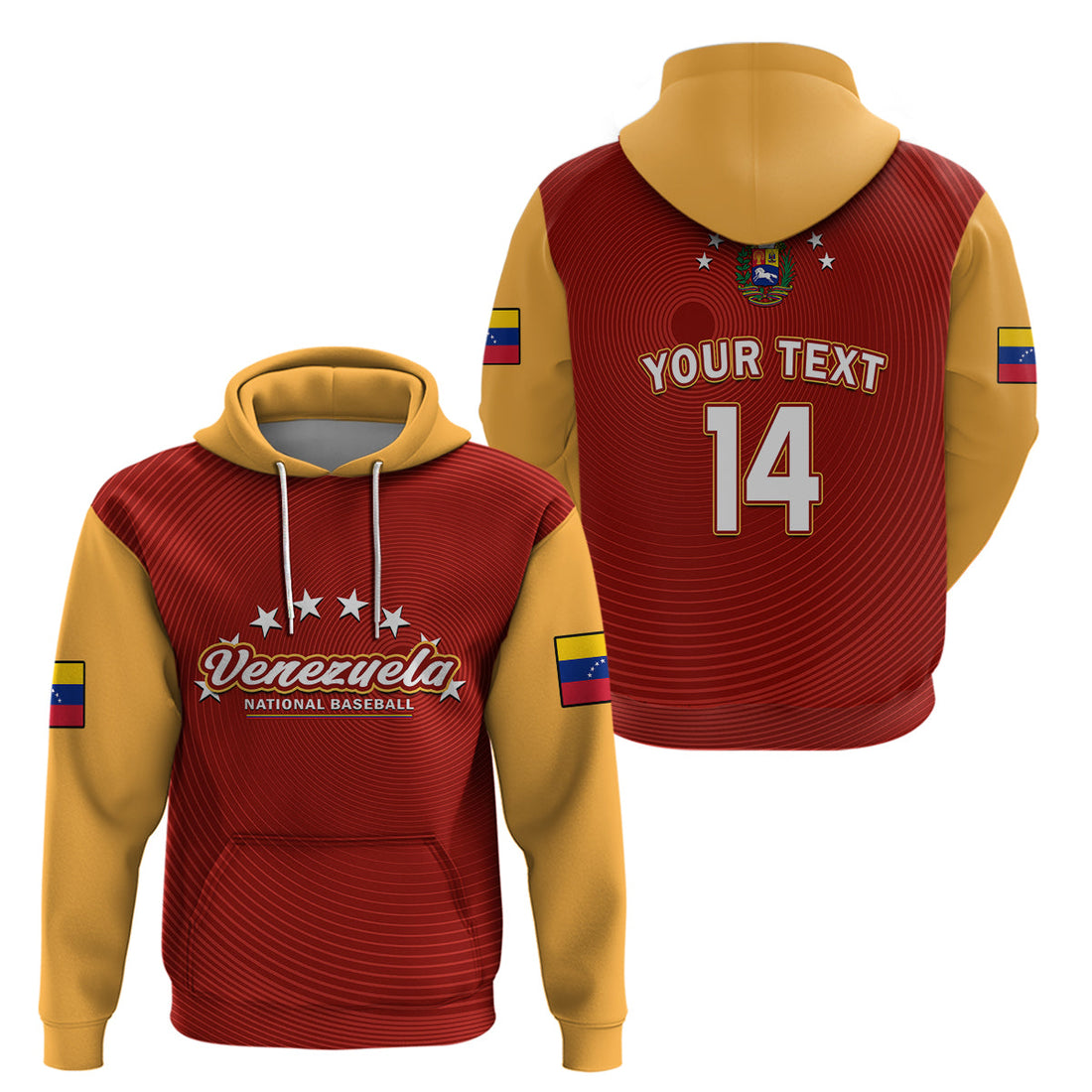 Custom Venezuela 2023 Baseball Mix Hoodie Coat Of Arms LT14
