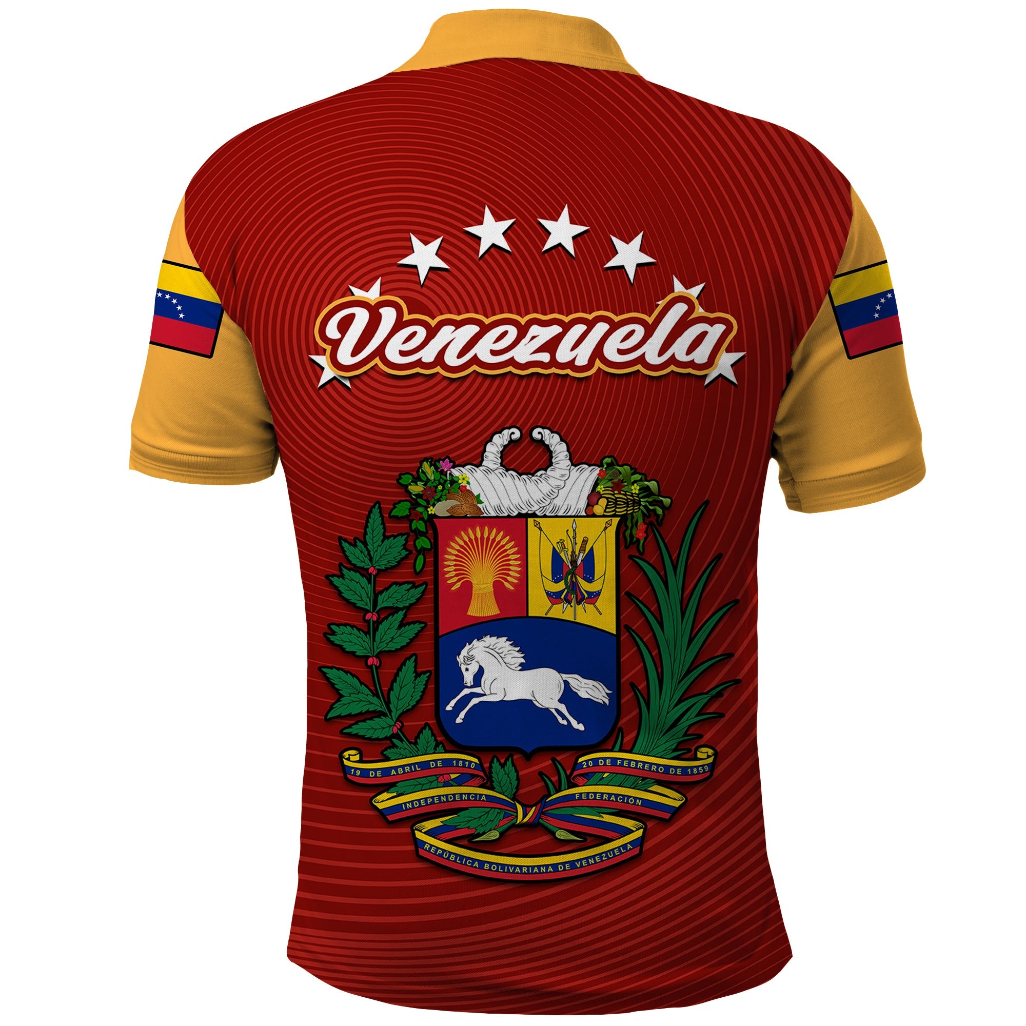 Venezuela 2023 Baseball Mix Polo Shirt Coat Of Arms LT14