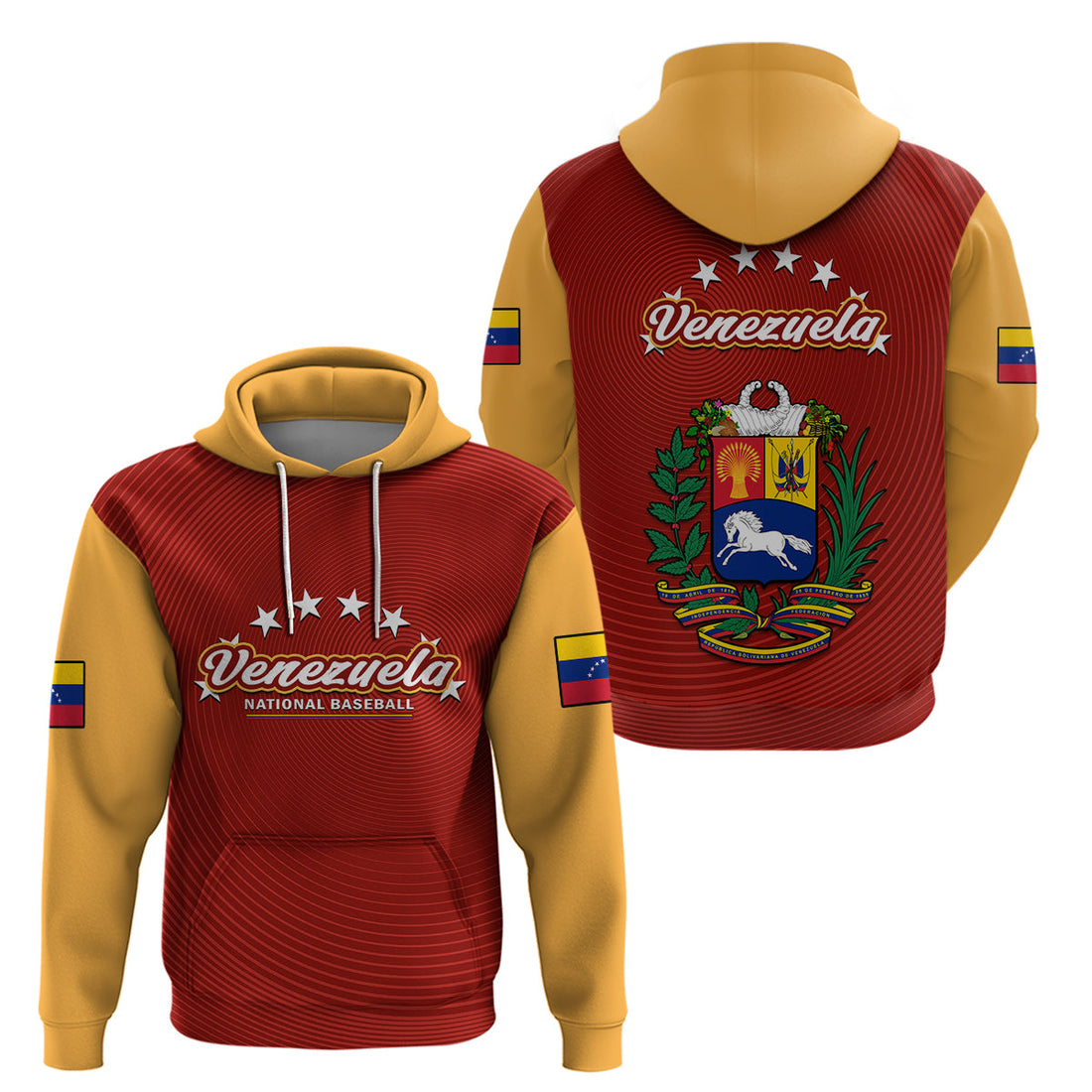 Venezuela 2023 Baseball Mix Hoodie Coat Of Arms LT14