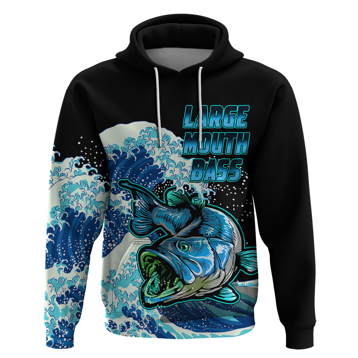 Custom Bass Fishing Hoodie Blue LT9