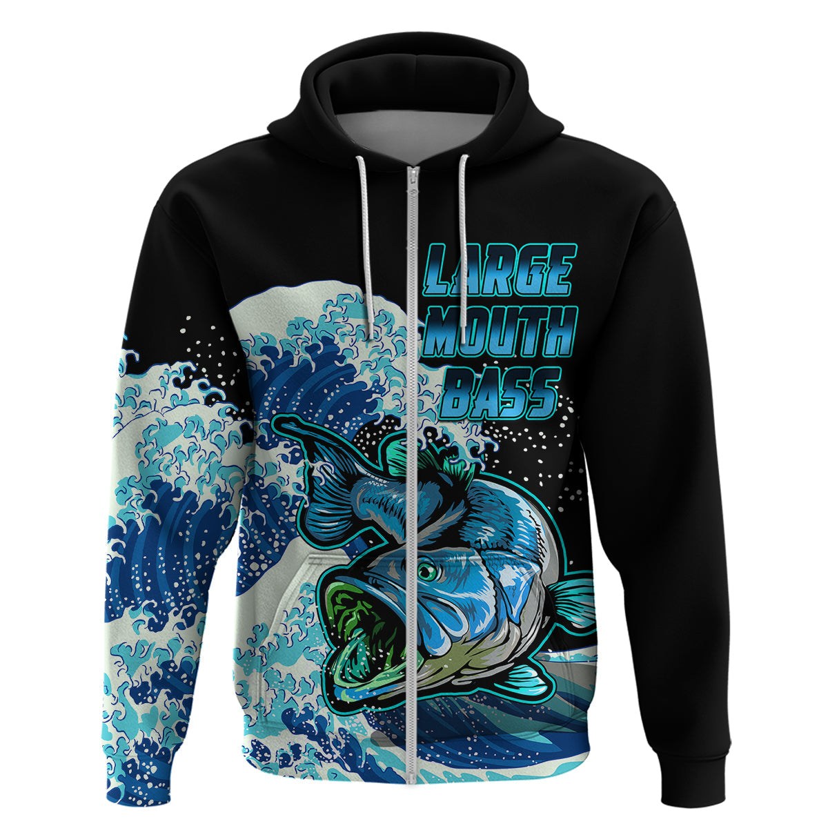 Custom Bass Fishing Hoodie Blue LT9