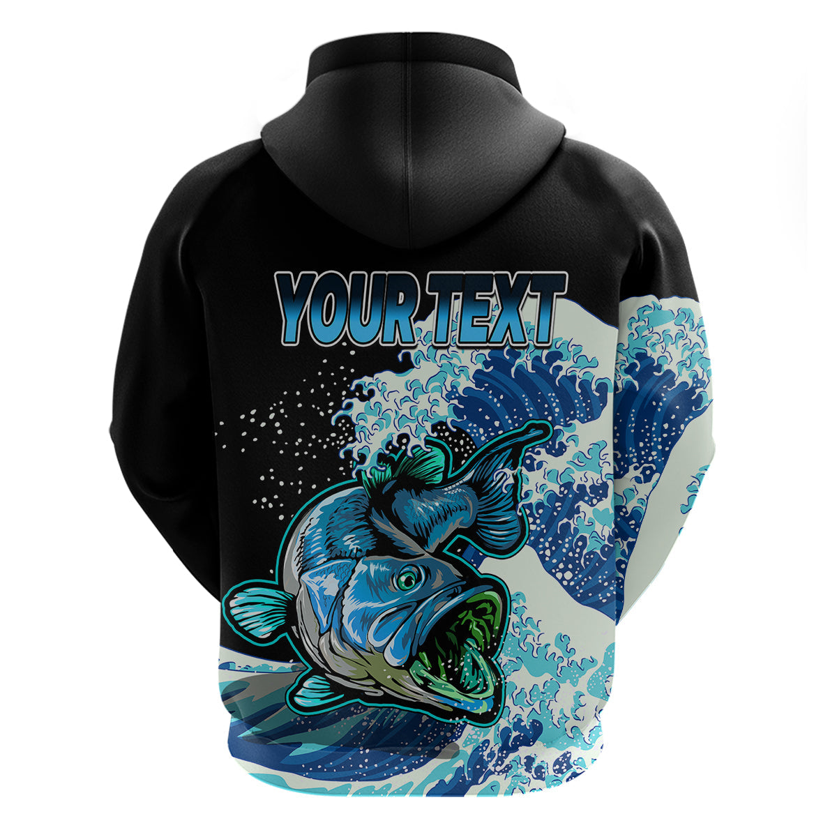 Custom Bass Fishing Hoodie Blue LT9