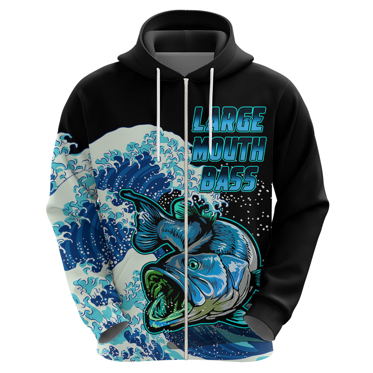 Custom Bass Fishing Hoodie Blue LT9