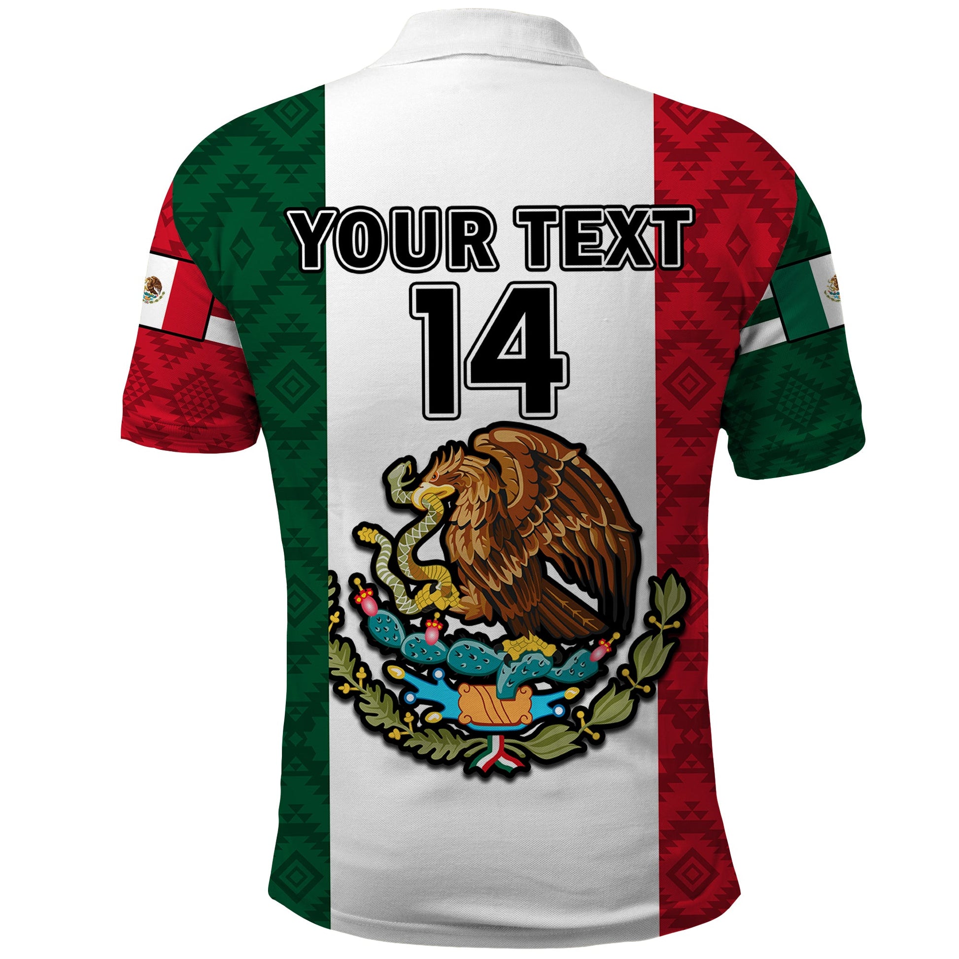(Custom Text And Number) Mexico 2023 Baseball Mexican Art Flag Style Polo Shirt LT14