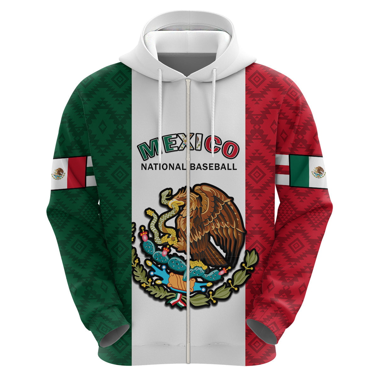 Custom Mexico 2023 Baseball Mexican Art Flag Style Hoodie LT14