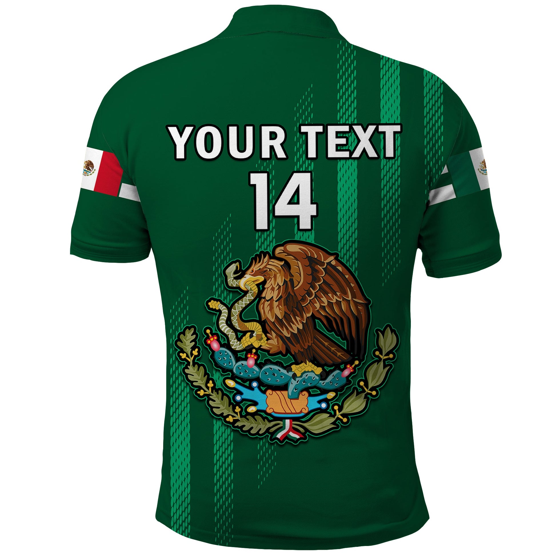 (Custom Text And Number) Mexico 2023 Baseball Mix Polo Shirt Coat Of Arms LT14
