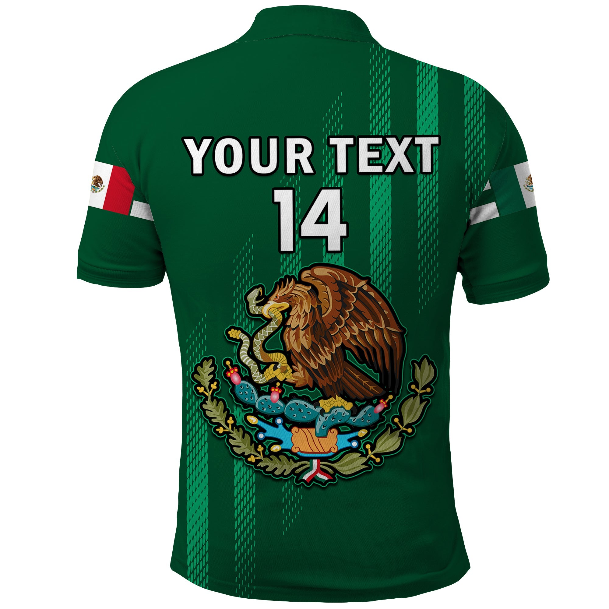 (Custom Text And Number) Mexico 2023 Baseball Mix Polo Shirt Coat Of Arms LT14