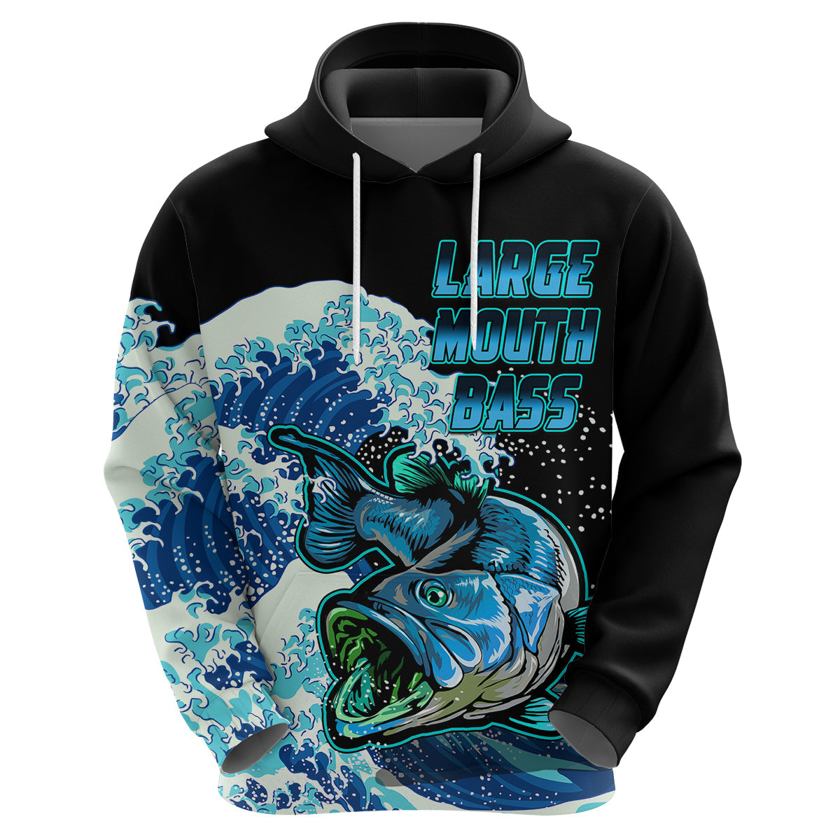 Largemouth Bass Fishing Blue Hoodie LT9