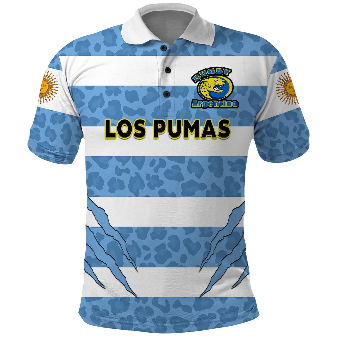 (Custom Text And Number) Argentina Rugby 7s Vamos Pumas Polo Shirt LT14