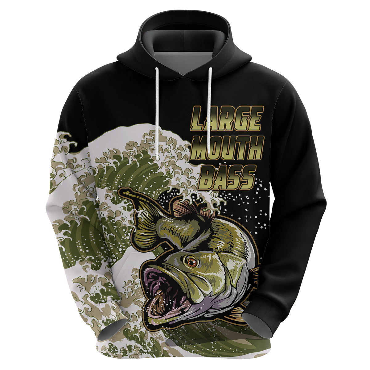 Custom Bass Fishing Hoodie Gold LT9