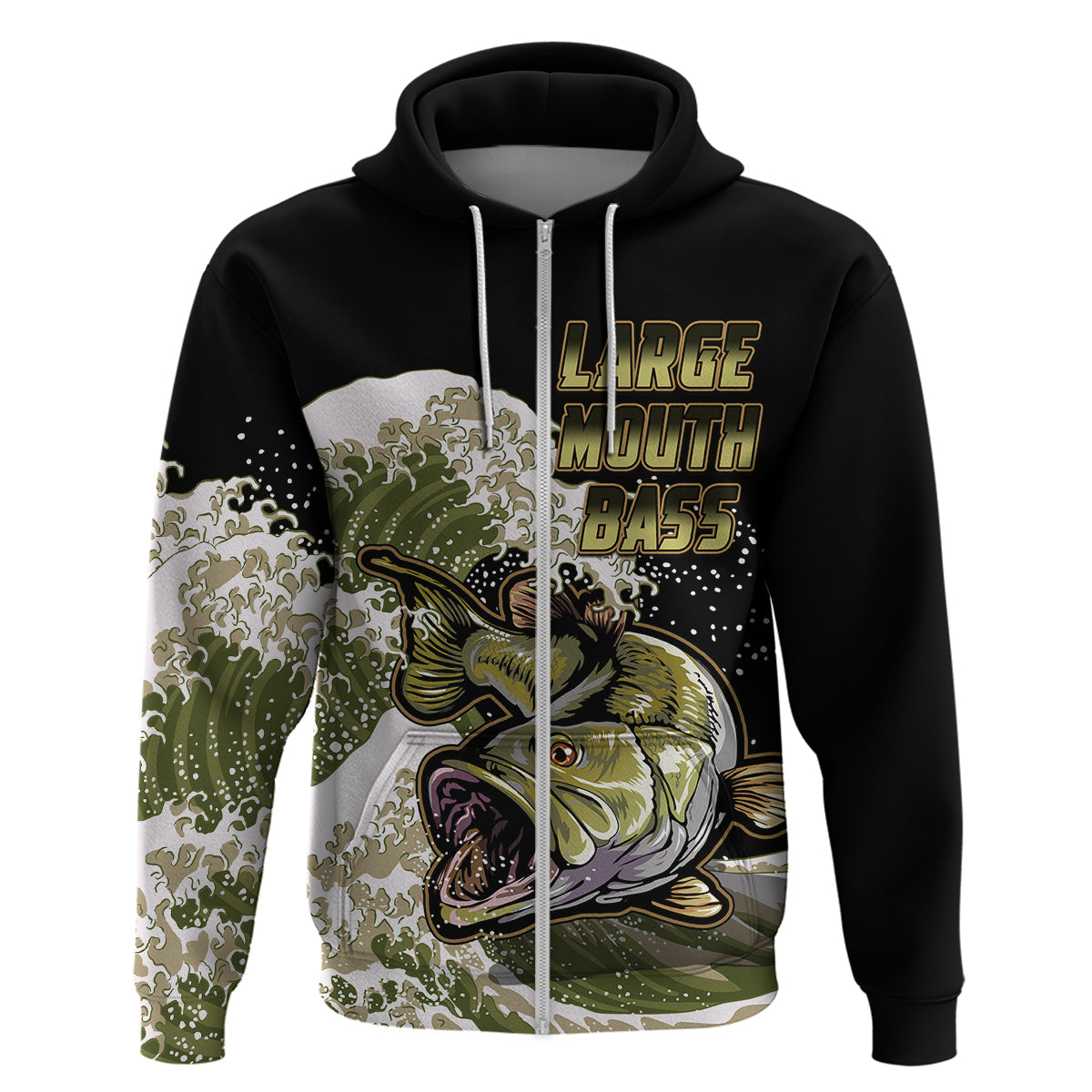 Custom Bass Fishing Hoodie Gold LT9