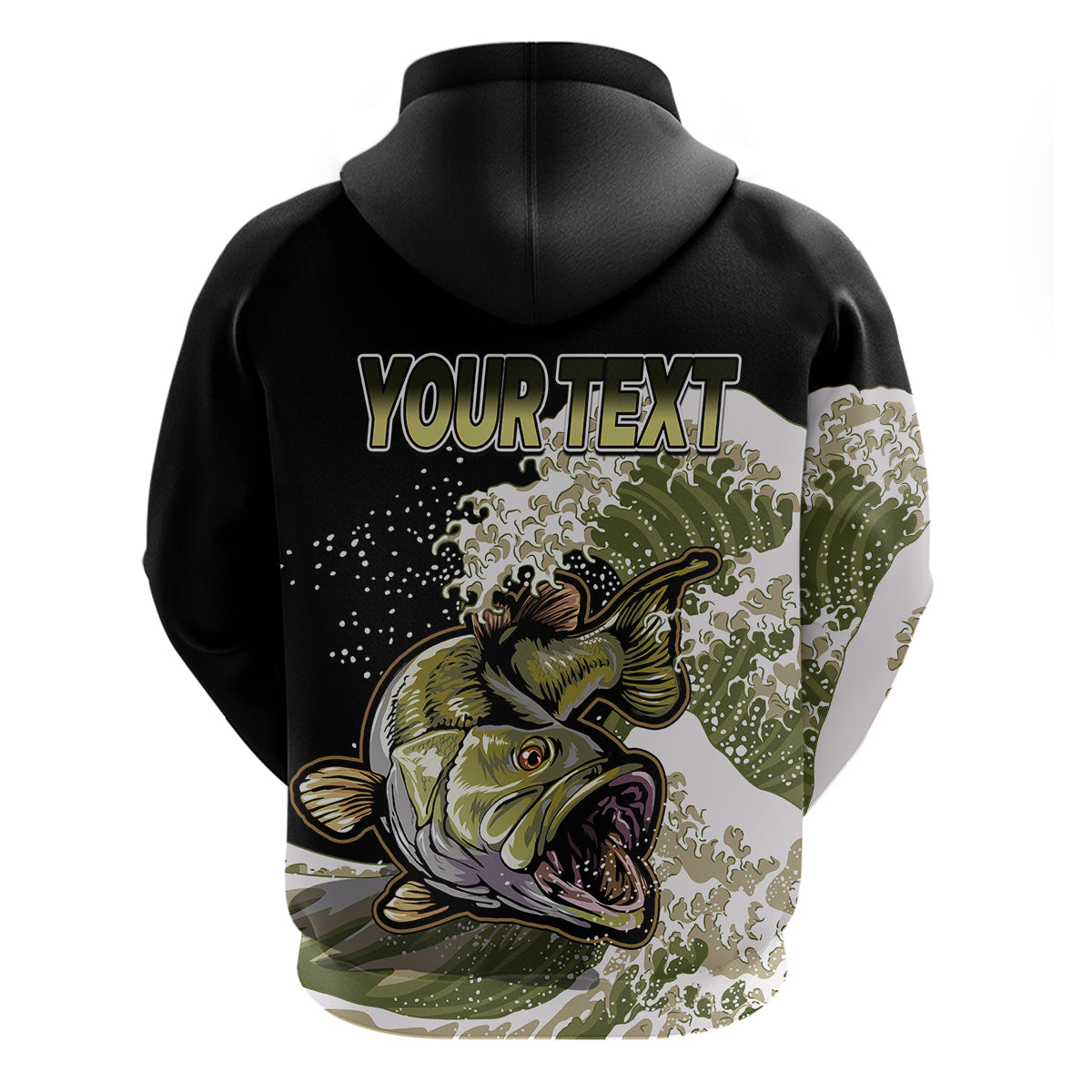Custom Bass Fishing Hoodie Gold LT9