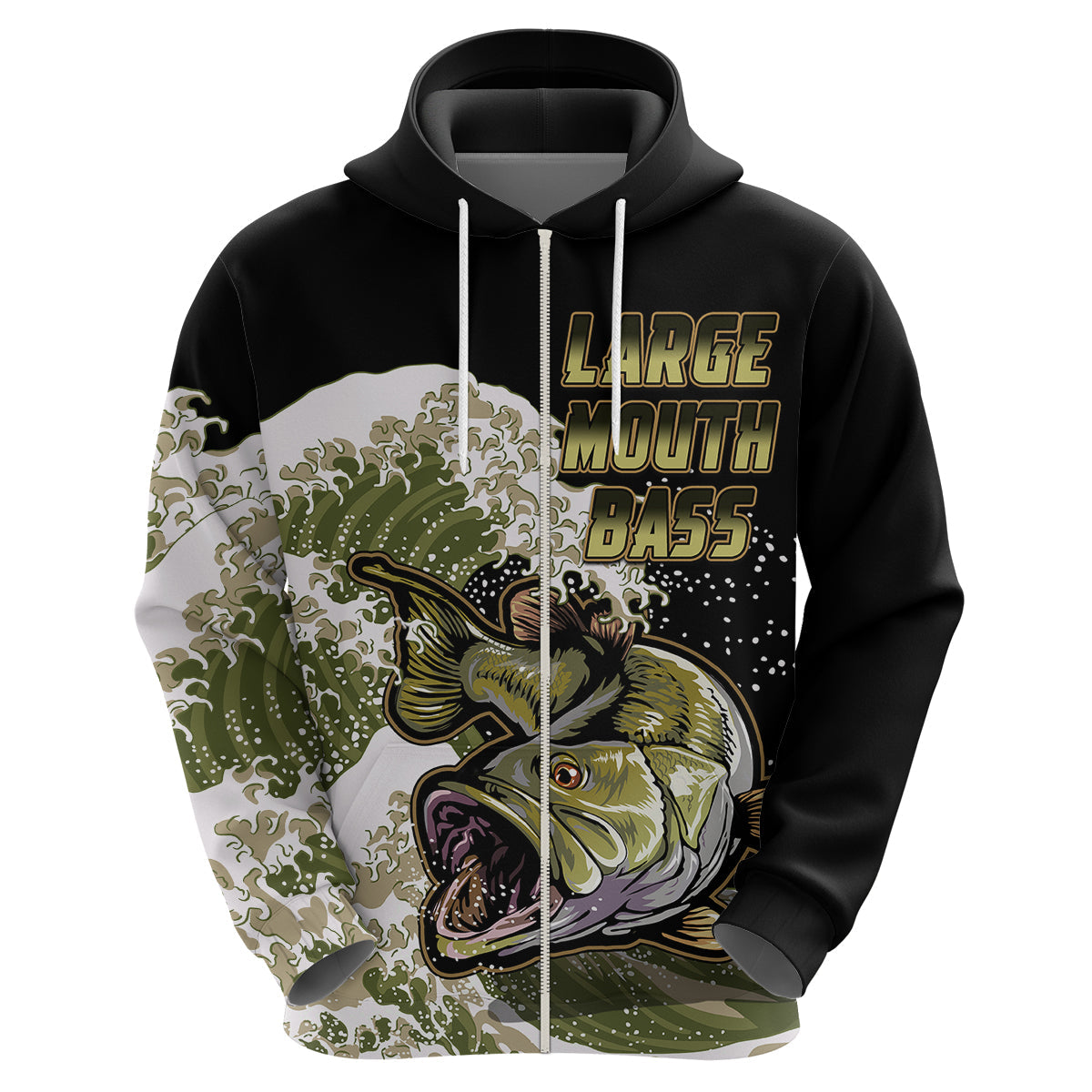 Custom Bass Fishing Hoodie Gold LT9