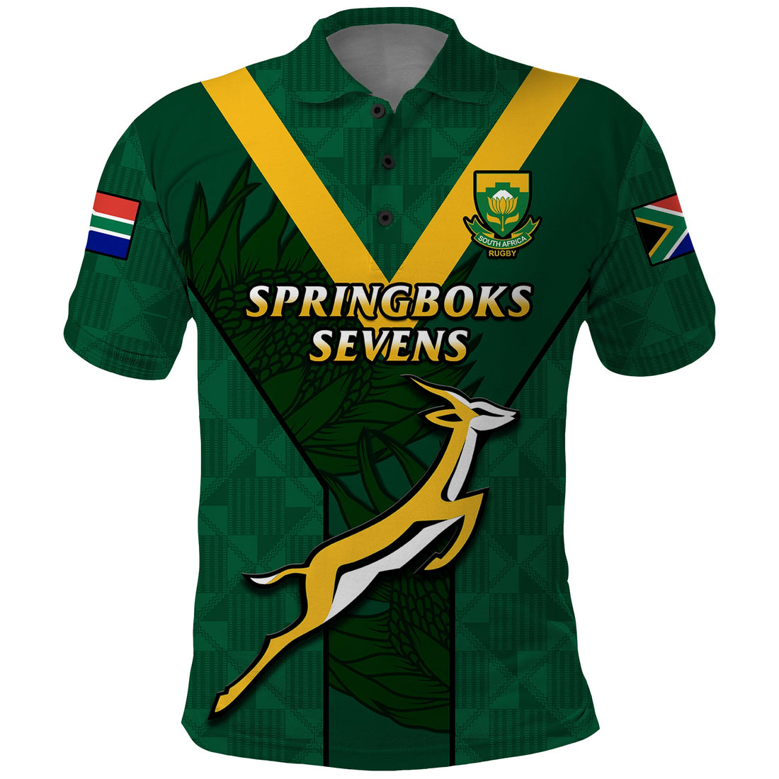 (Custom Text And Number) South Africa Rugby Go Blitzboks Sevens Polo Shirt LT14