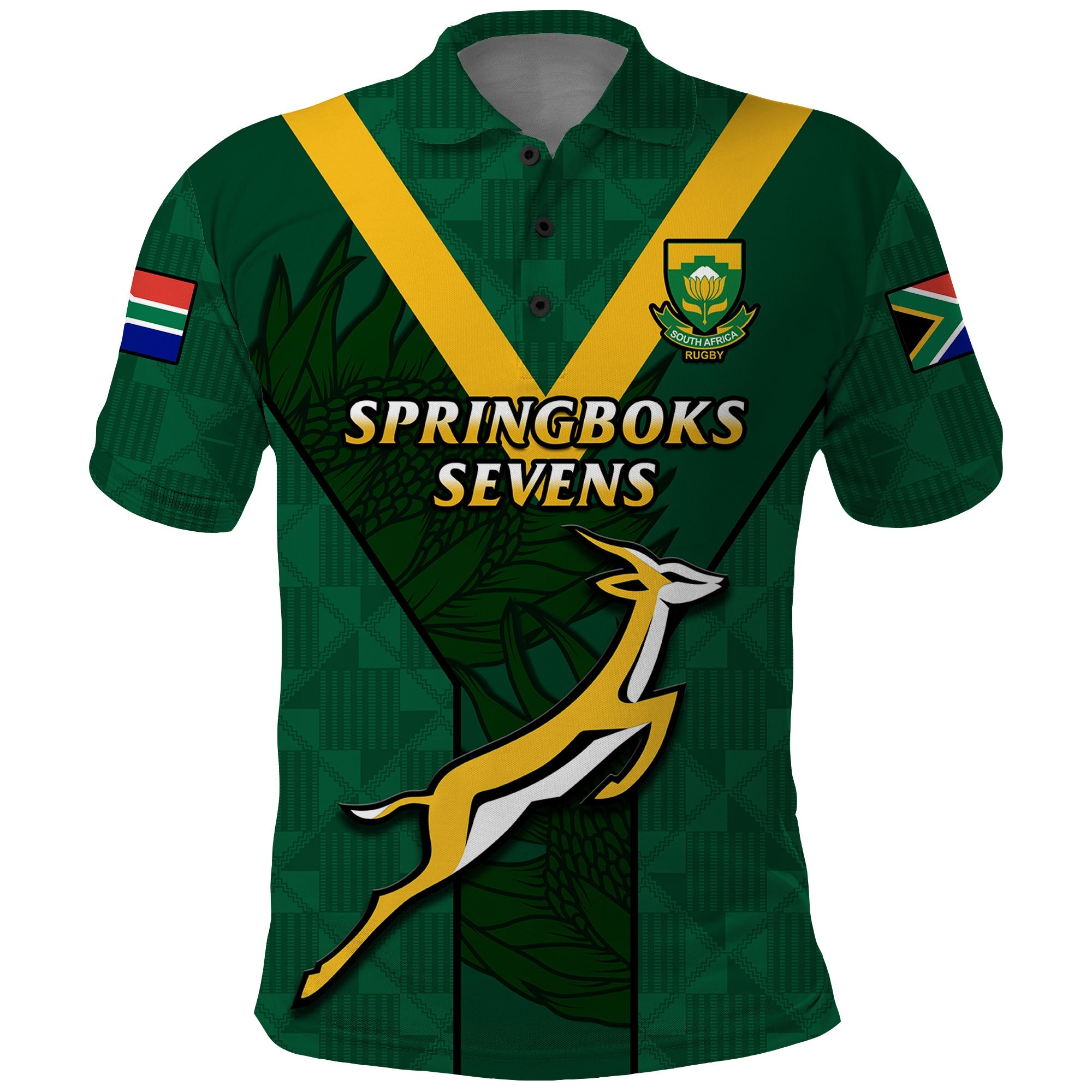 (Custom Text And Number) South Africa Rugby Go Blitzboks Sevens Polo Shirt LT14
