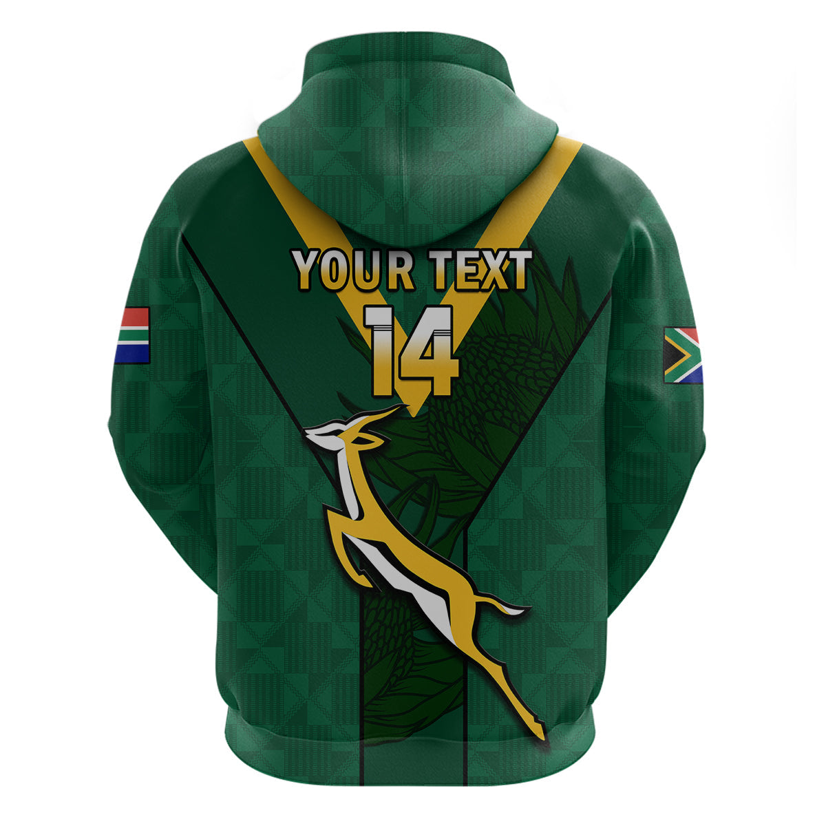Custom South Africa Rugby Go Blitzboks Sevens Hoodie LT14