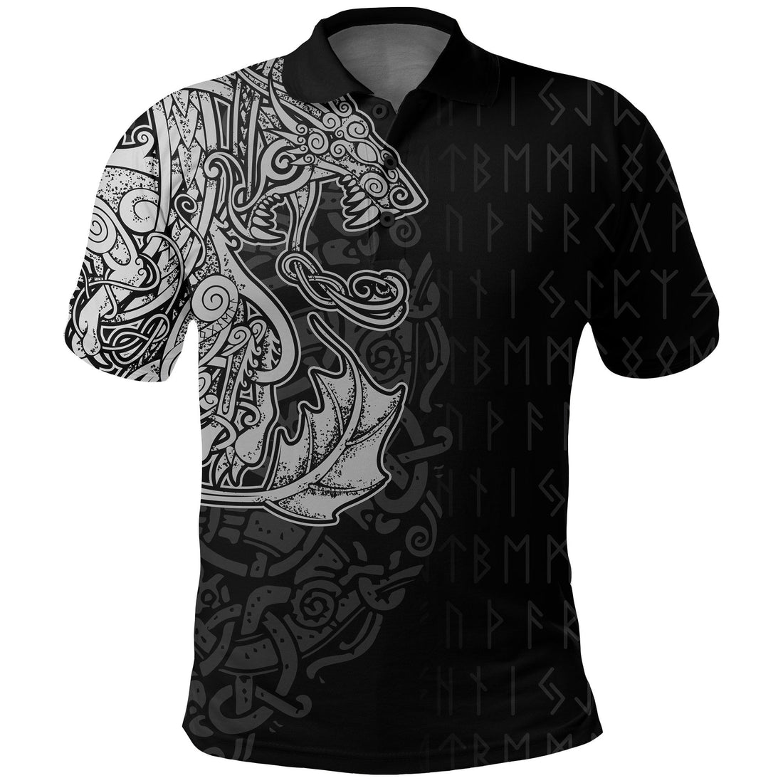 Viking Polo Shirt Fenrir Och Jormungand Special Tattoo Style RLT12