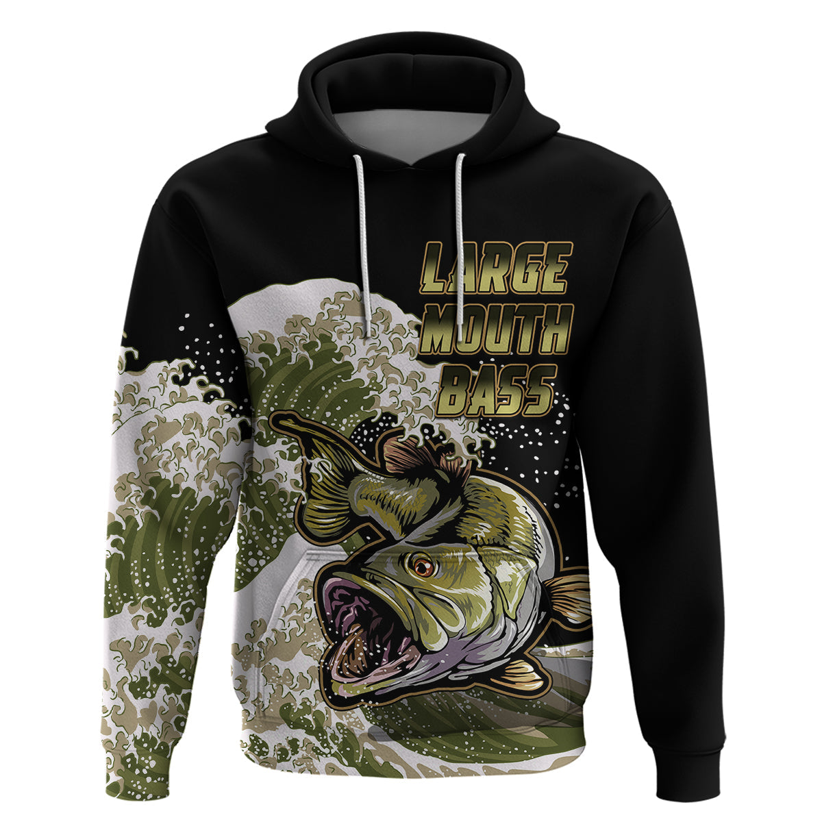 Largemouth Bass Fishing Gold Hoodie LT9