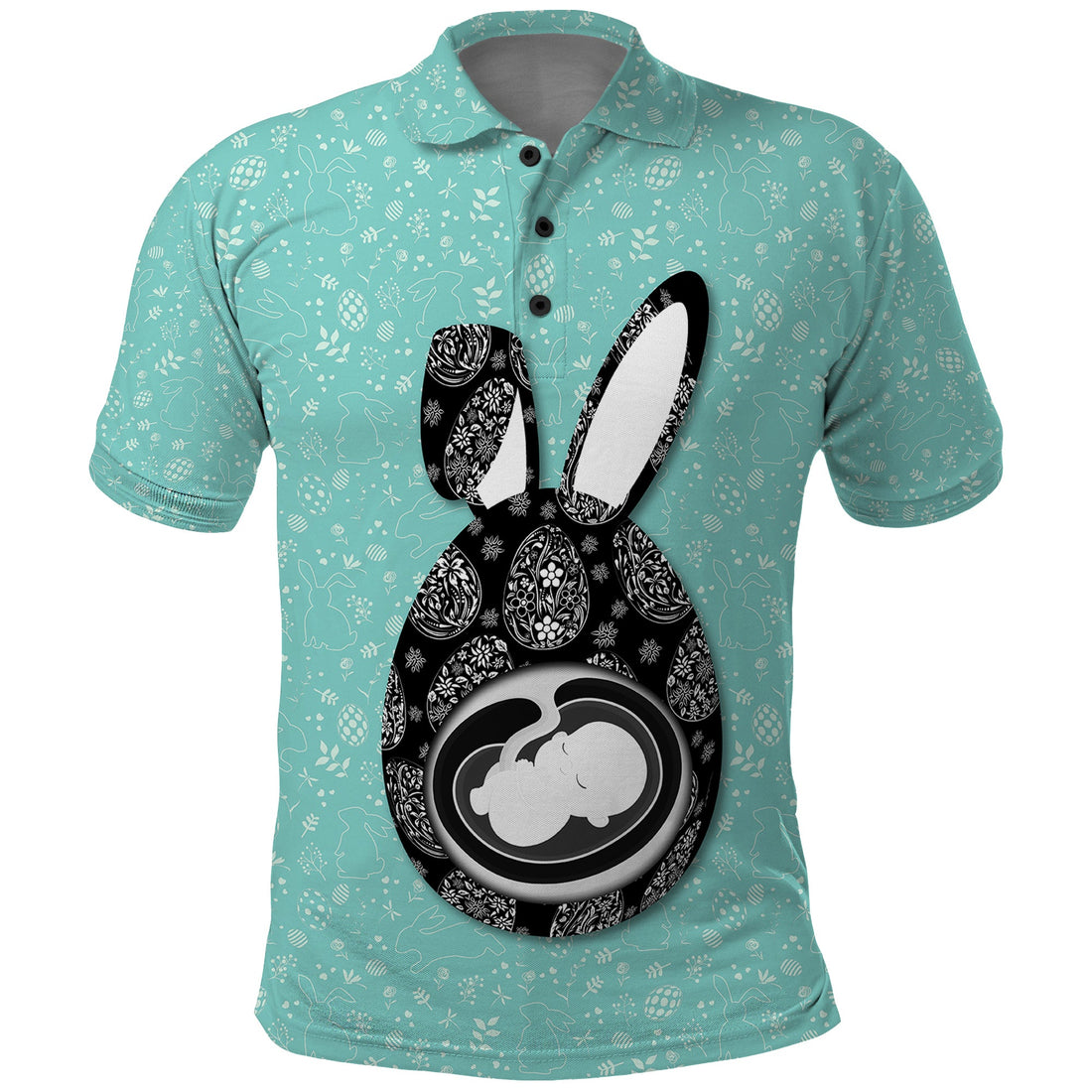 New Mom With Baby Ultrasound Easter Polo Shirt TS07