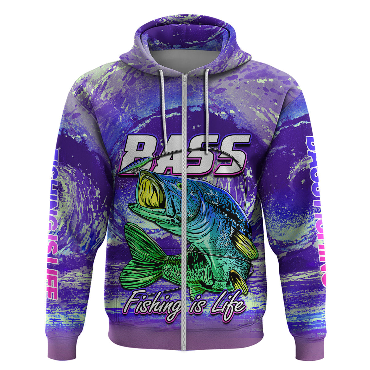 Bass Fishing is Life Hook Sport Largemouth Purple Hoodie LT9