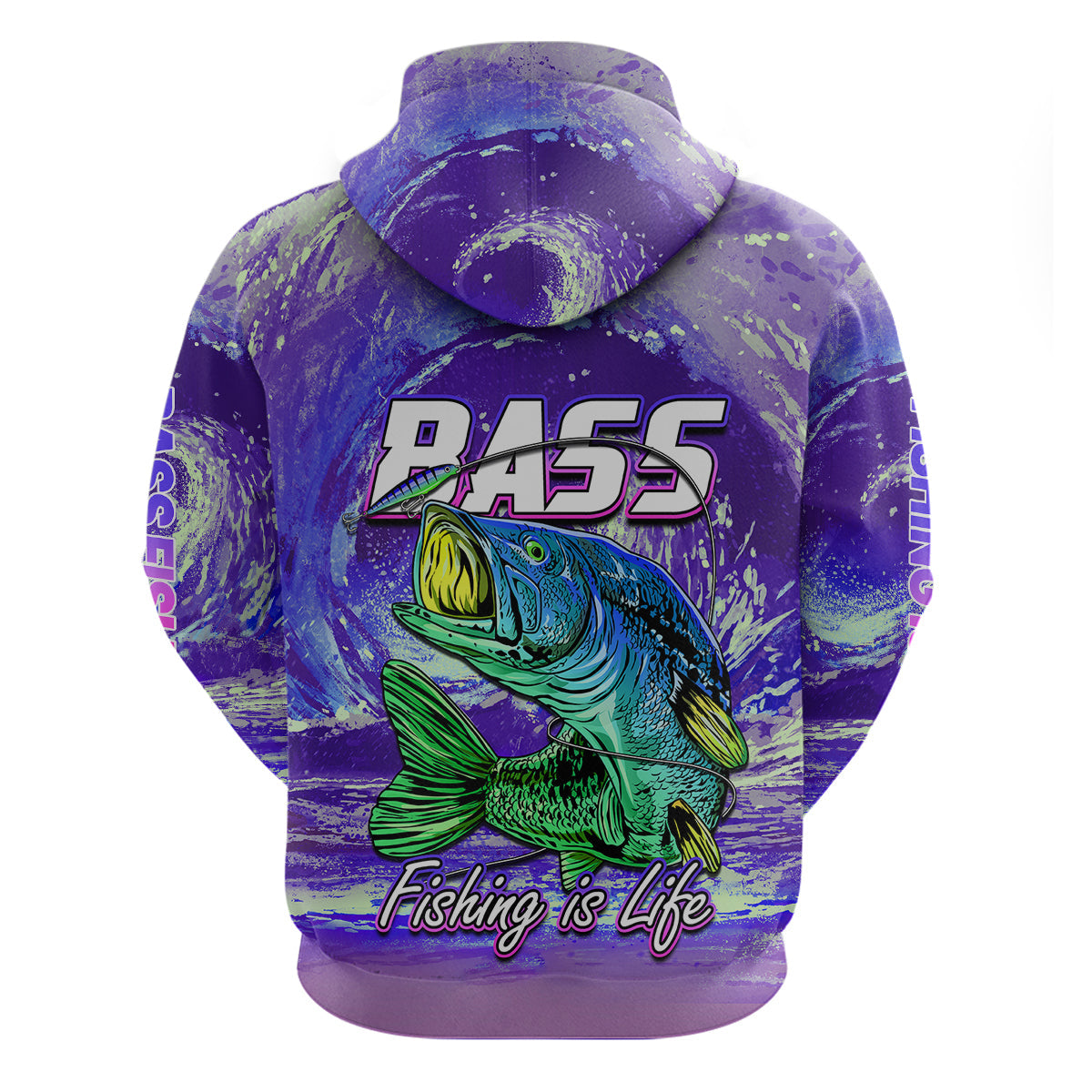 Bass Fishing is Life Hook Sport Largemouth Purple Hoodie LT9