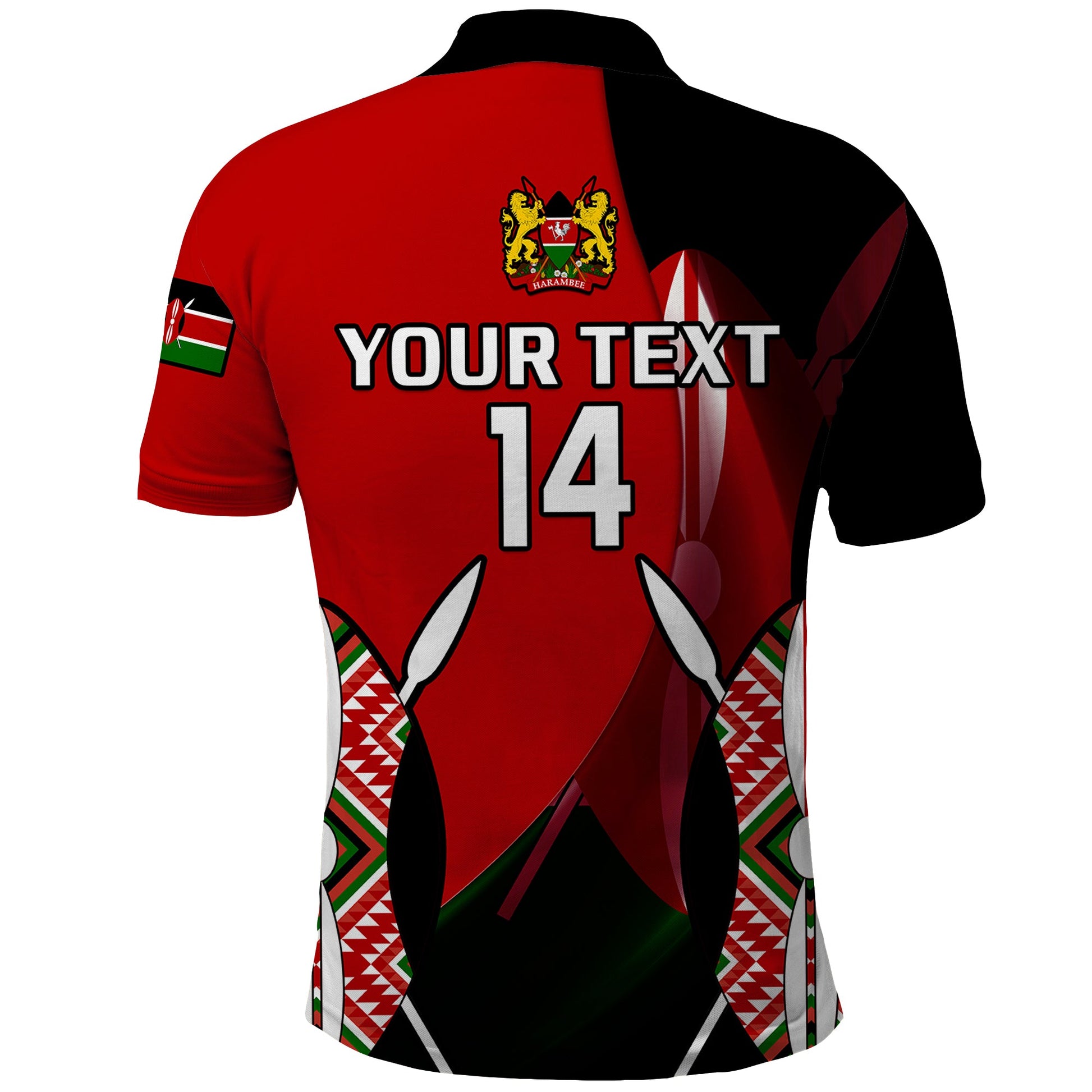 (Custom Text And Number) Kenya Rugby Sevens Sporty Version Polo Shirt LT14
