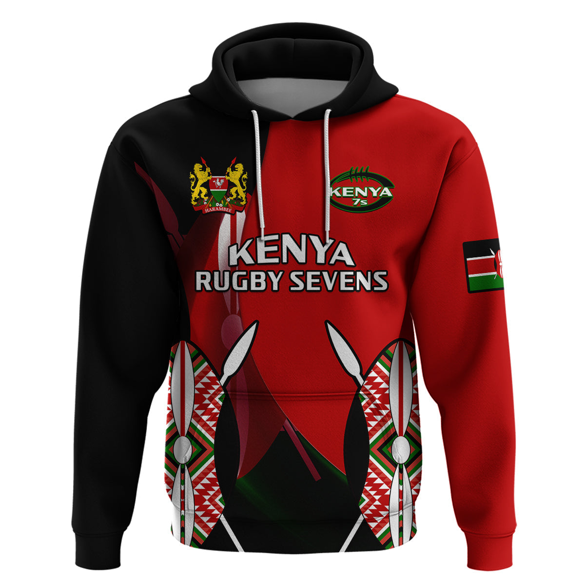 Custom Kenya Rugby Sevens Sporty Version Hoodie LT14