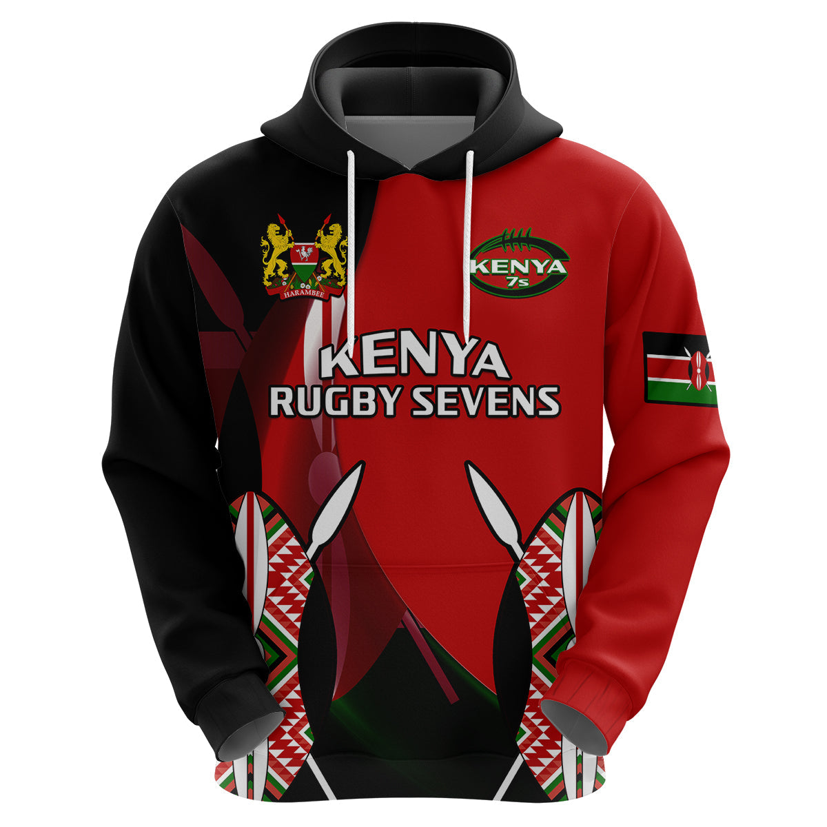 Custom Kenya Rugby Sevens Sporty Version Hoodie LT14