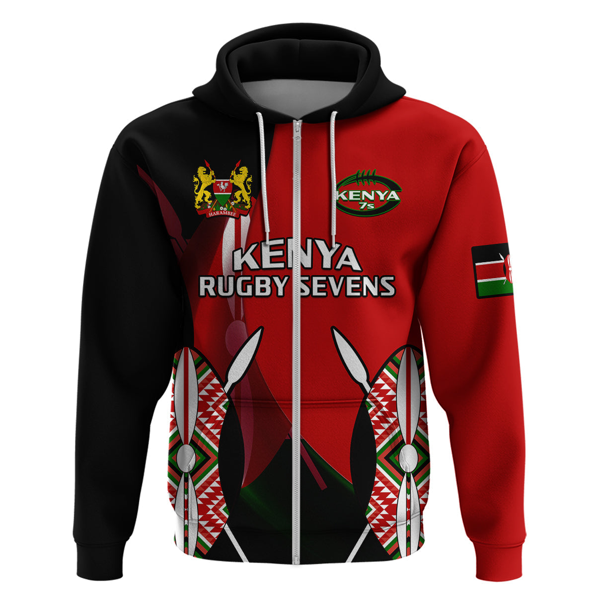 Custom Kenya Rugby Sevens Sporty Version Hoodie LT14