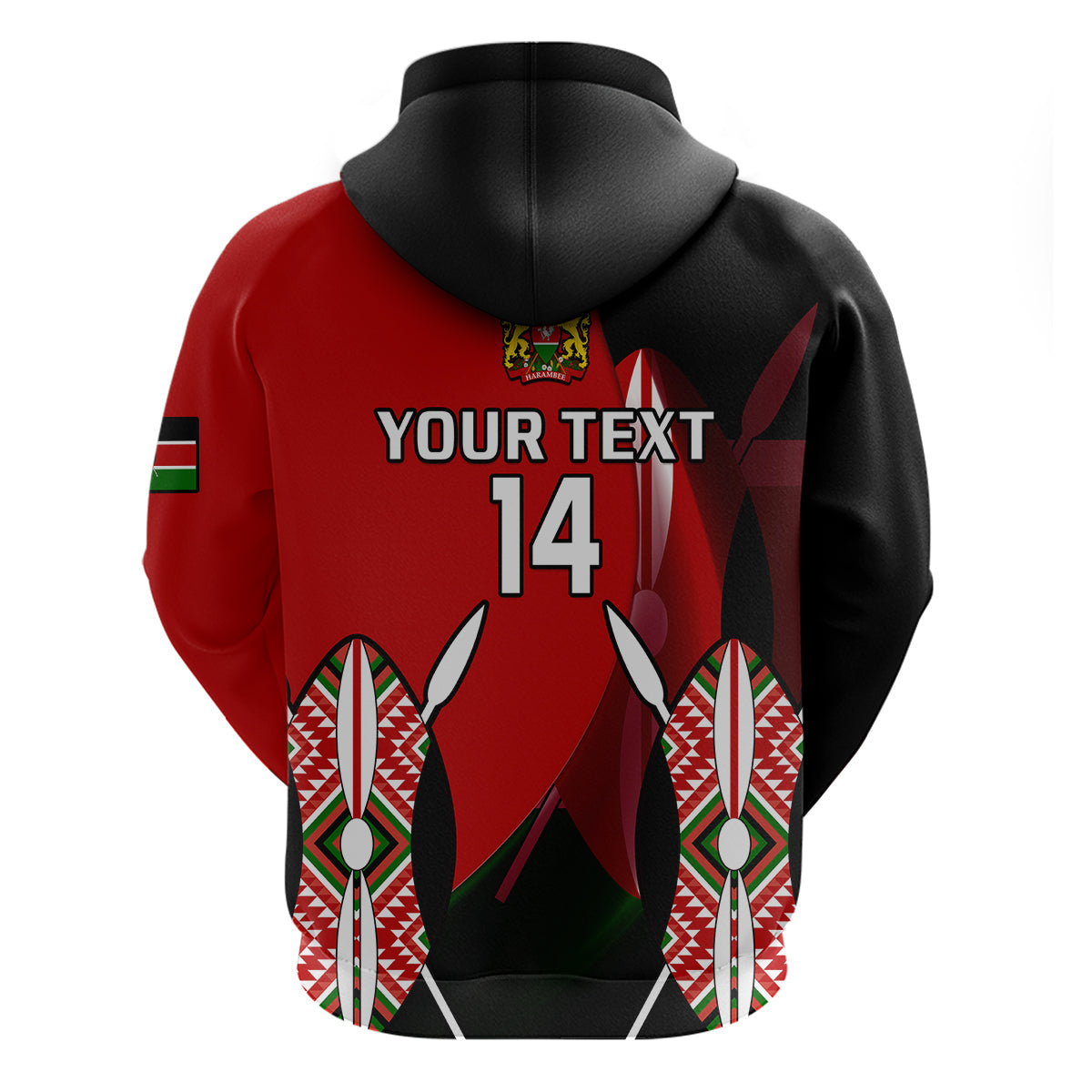 Custom Kenya Rugby Sevens Sporty Version Hoodie LT14