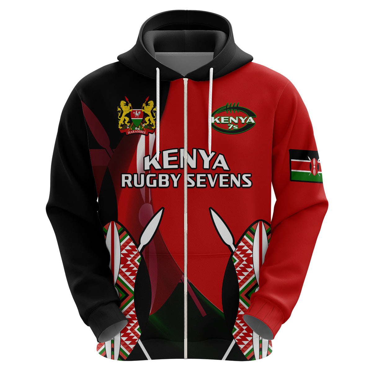 Custom Kenya Rugby Sevens Sporty Version Hoodie LT14