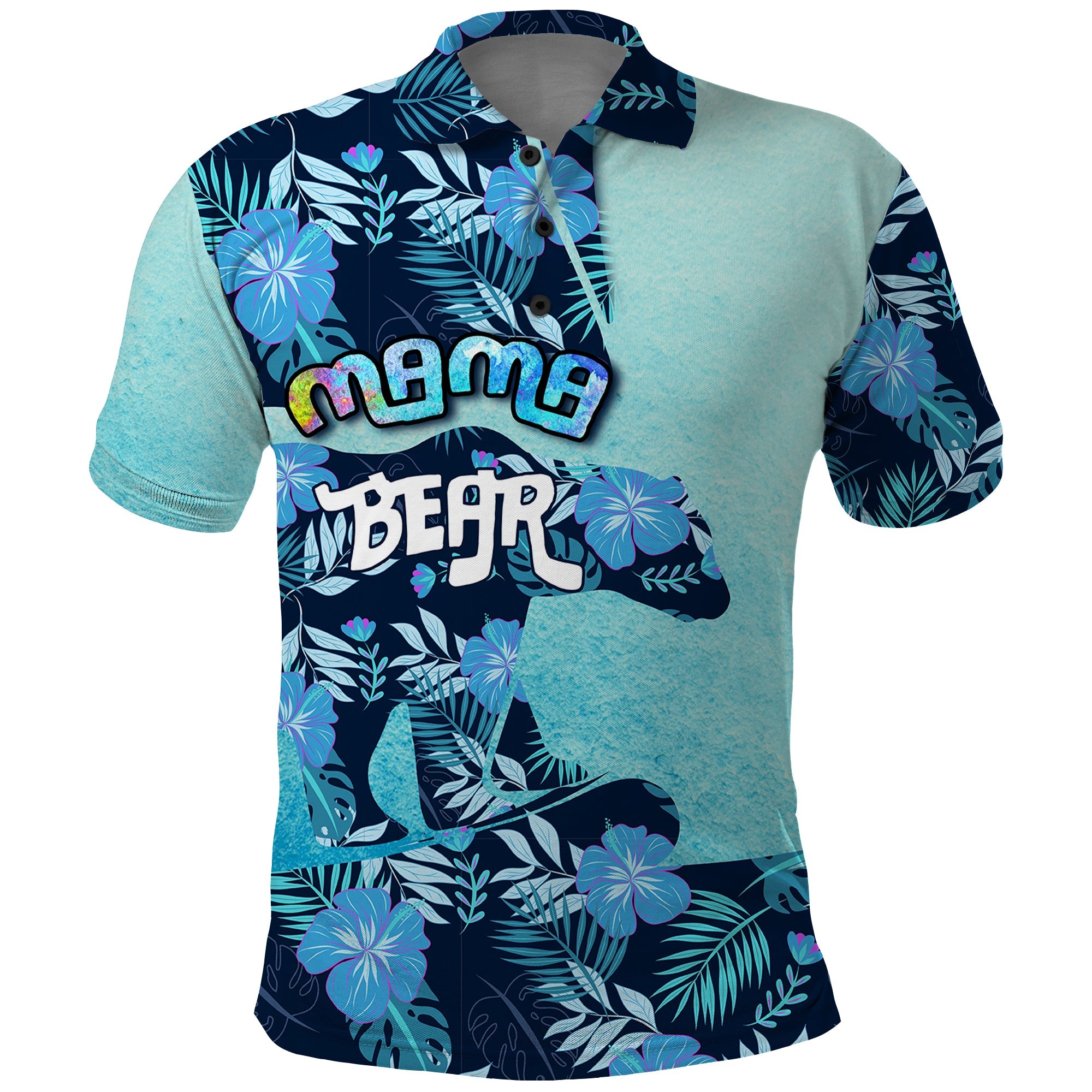 Mothers Day Floral Mama Bear Polo Shirt TS07