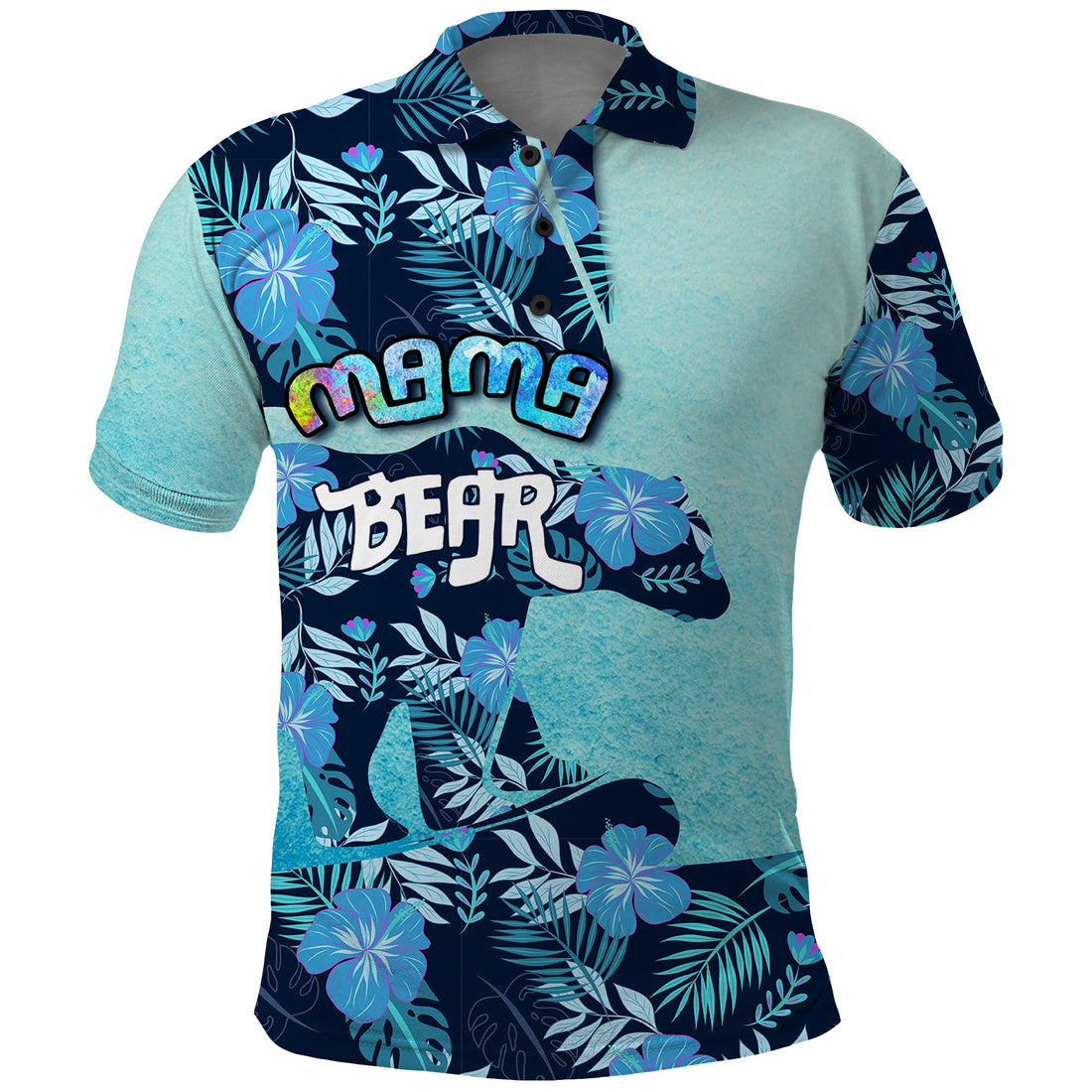 Mothers Day Floral Mama Bear Polo Shirt TS07