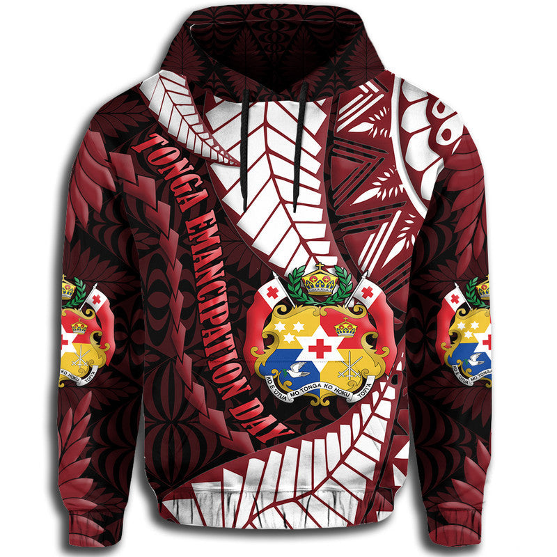 Tonga Emancipation Day Hoodie Kupesi Pattern No.2 Black LT9