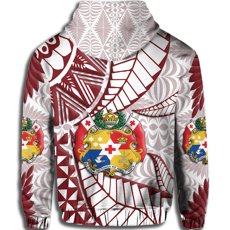 Tonga Emancipation Day Hoodie Kupesi Pattern No.2 White LT9